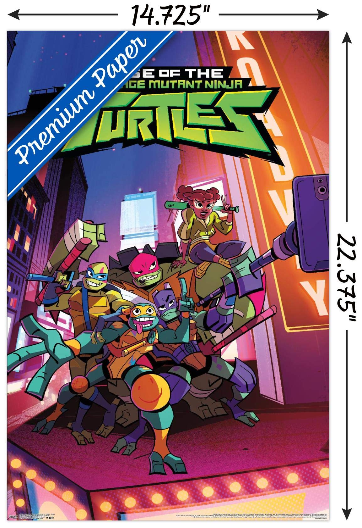 Trends International Nickelodeon Rise Of The Teenage Mutant Ninja Turtles - Group Wall Poster, 14.725'' X 22.375'', Premium Post