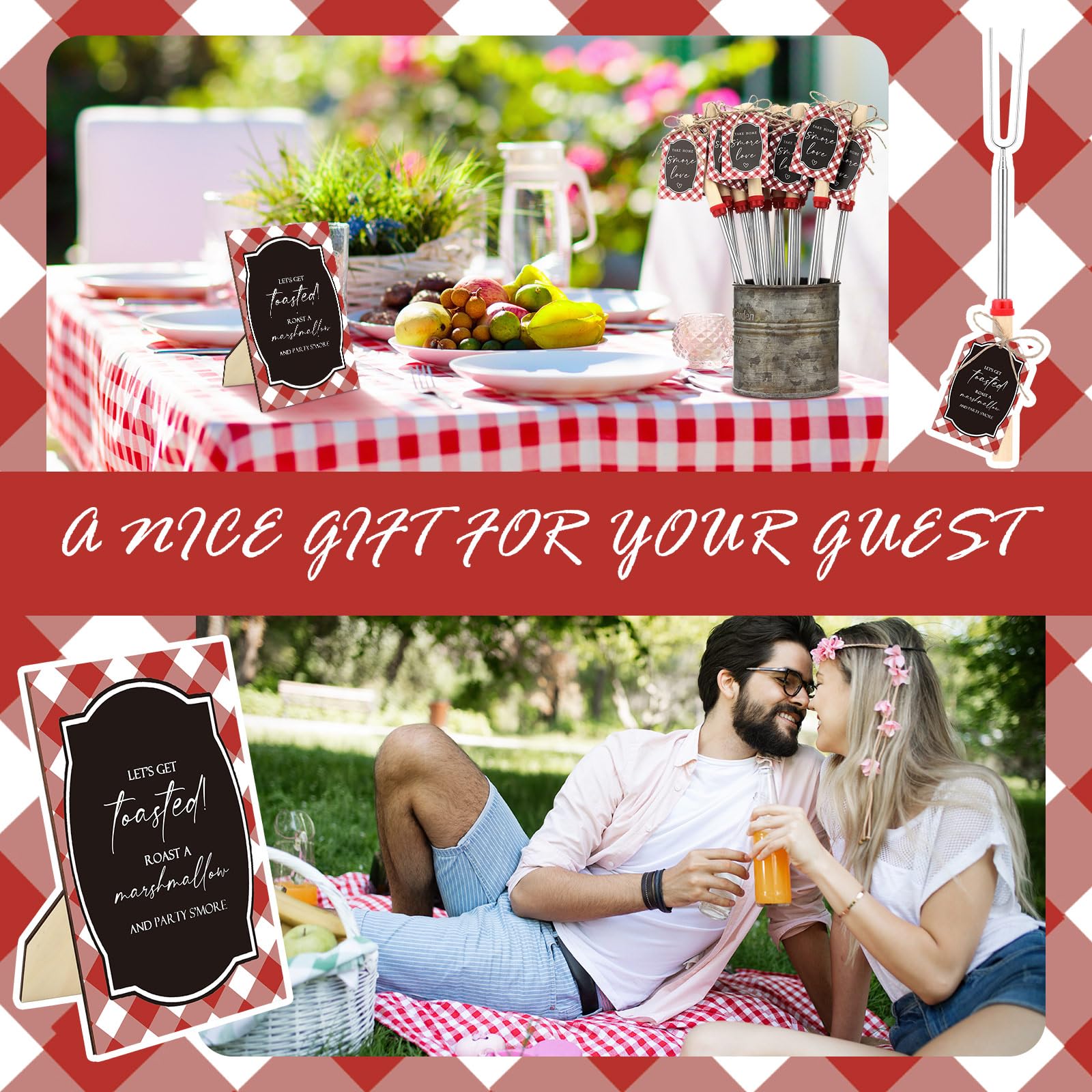 Tioncy 24 Sets S mores Party Favors for Guests I Do BBQ Wedding Favors Include S mores Sticks Fire Pit Barbecue Skewers Table Si
