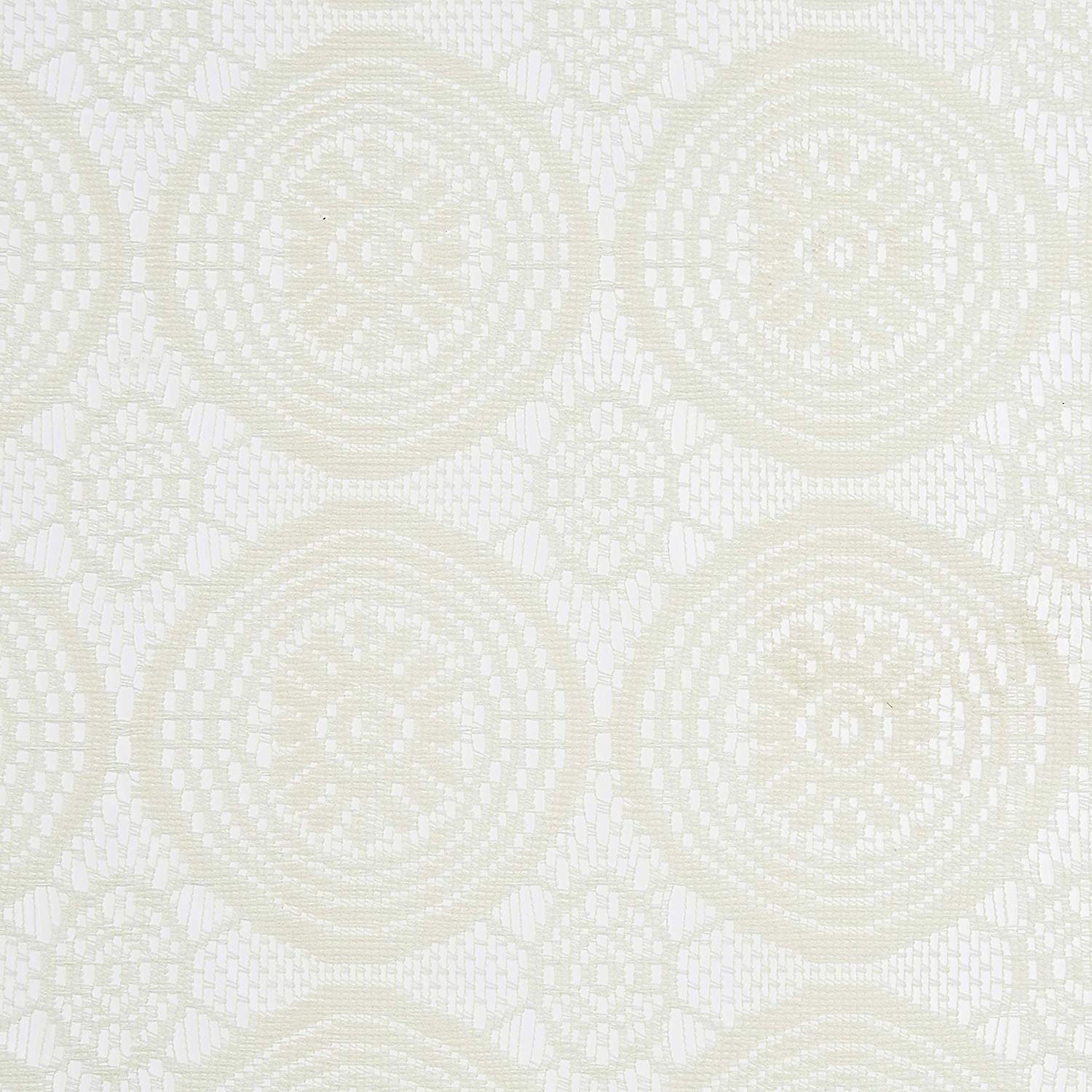 Kuber Industries Circle Design Cotton 6 Seater Dining Table Cover - Cream - Ctktc022310