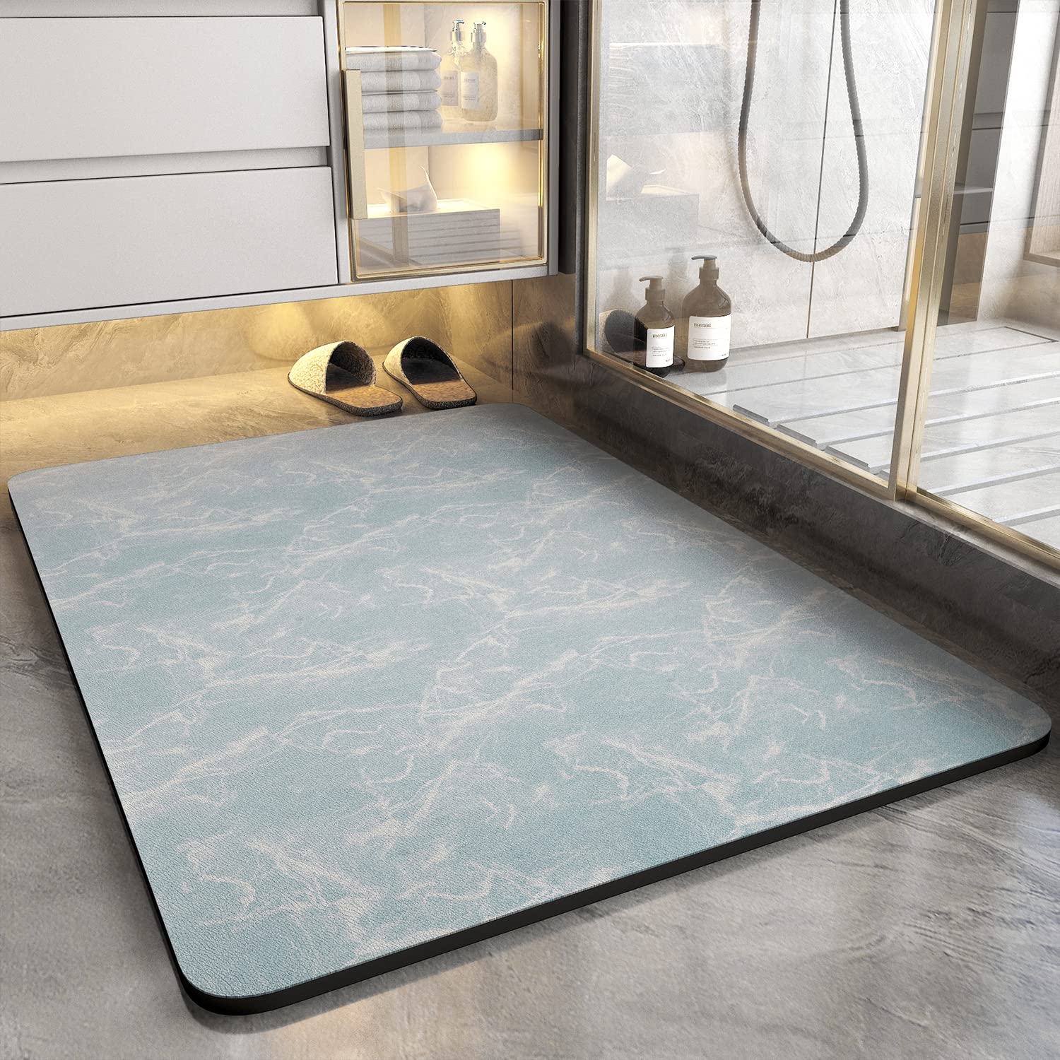 Cocoer Bath Mat-Bathroom Mat Bathroom Rug Absorbent Stain Resistant-Non Slip Quick Dry Bath Mats For Bathroom-Bathmat Rubber Bac