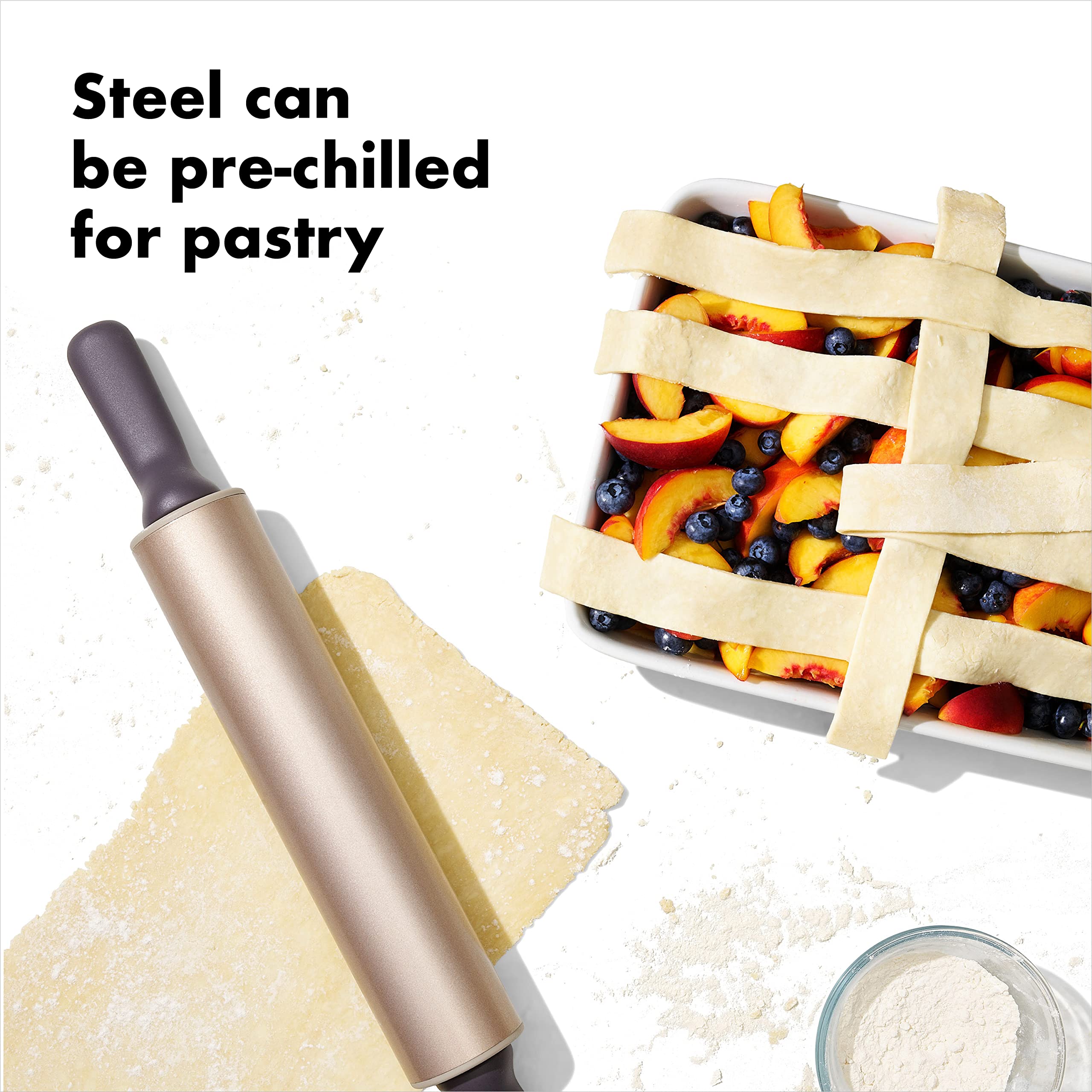 OXO Good Grips Non-stick Rolling Pin, One Size, Silver, Model 11249400
