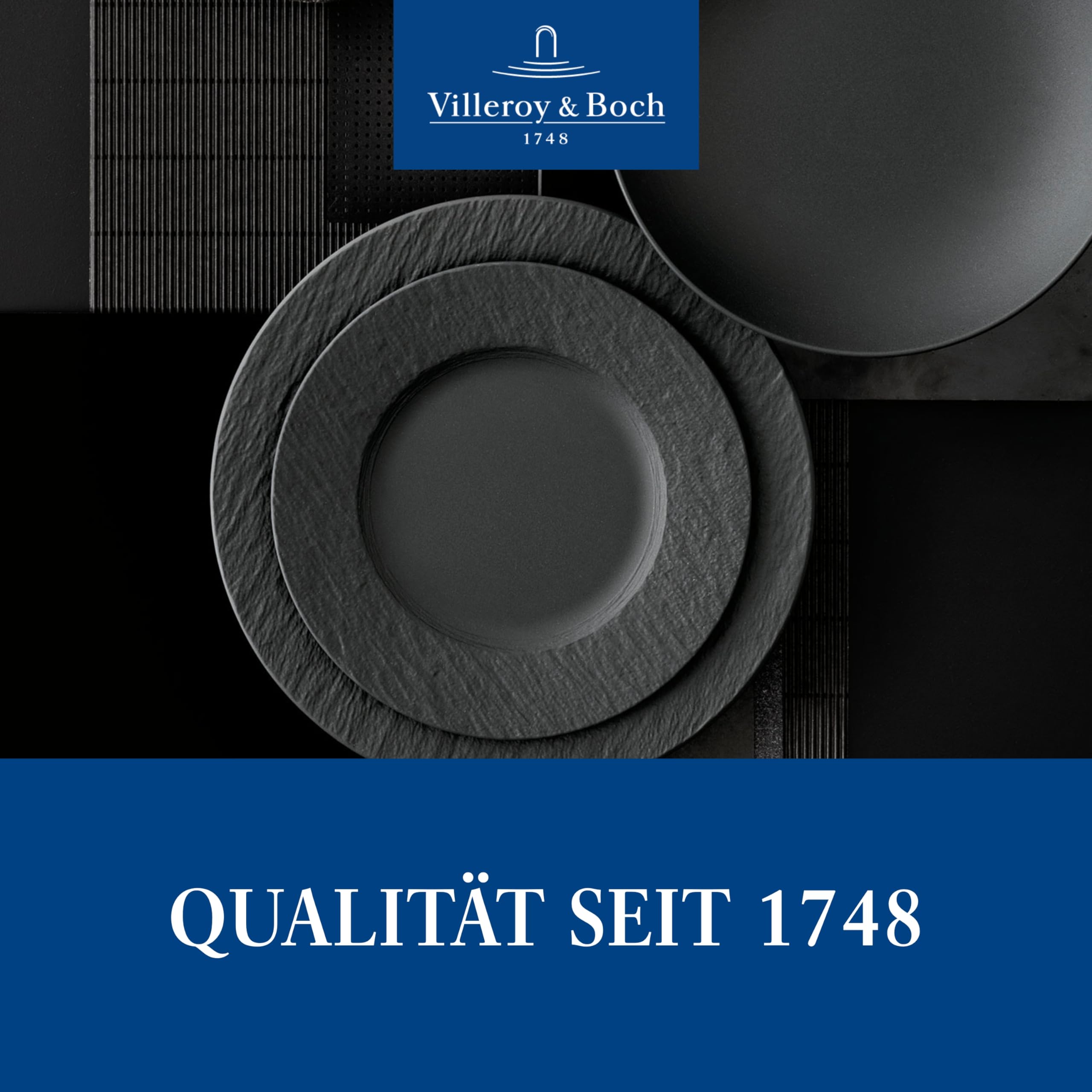 Villeroy & Boch Manufacture Rock Salad Plate  8.5 in  Premium Porcelain  Gray