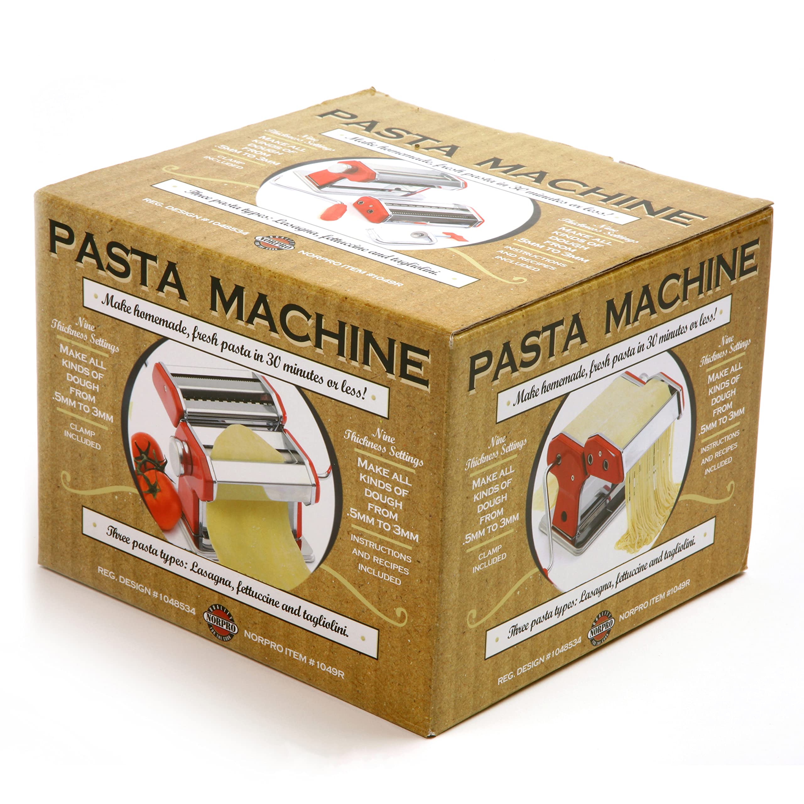 Norpro 1049R Pasta Machine, Silver/Red