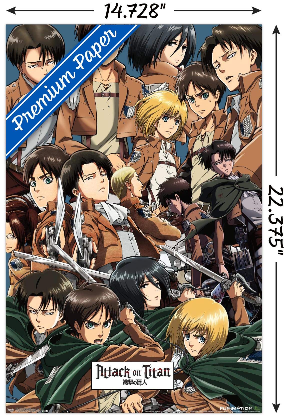 Trends International Attack On Titan - Collage Wall Poster, 14.725'' X 22.375'', Premium Unframed Version