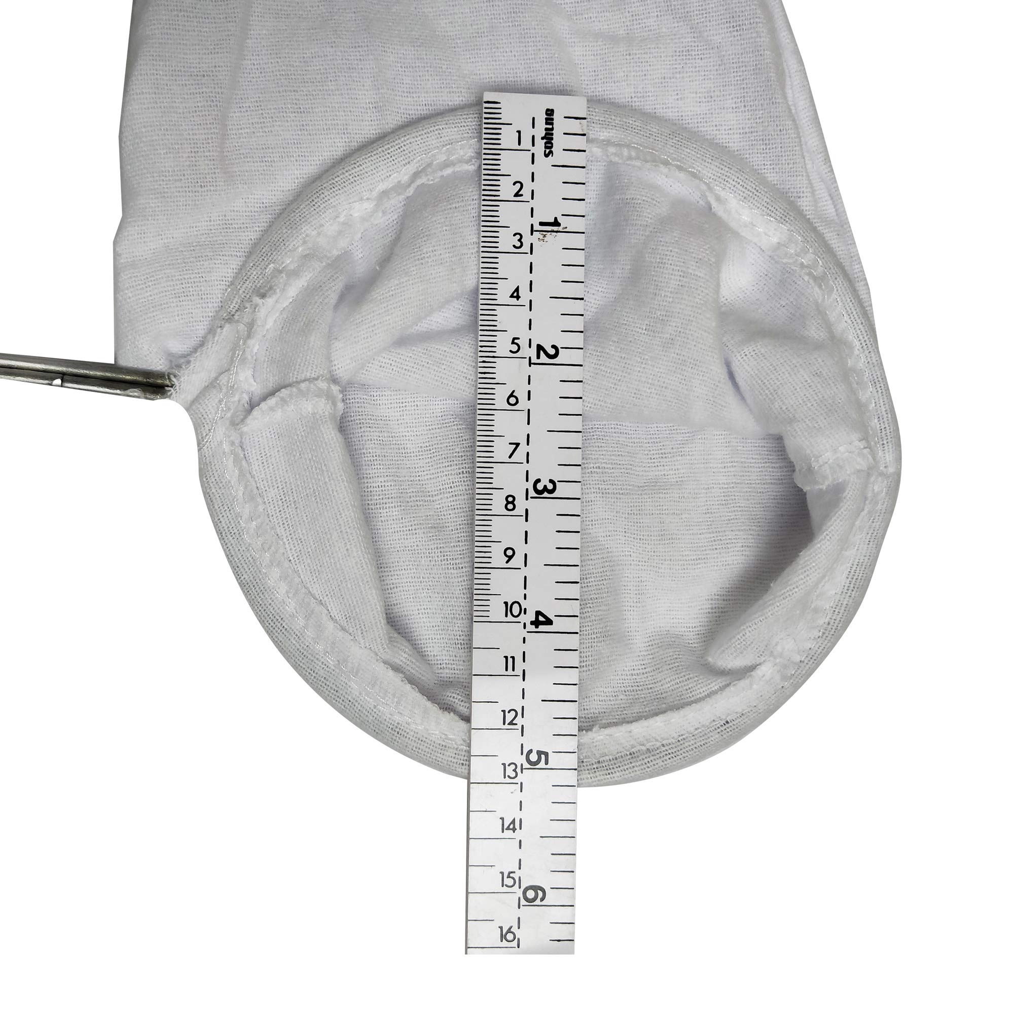 Heavens Tvcz Thai Tea Strainer Sock - Large Cotton Filter with Stainless Steel Handle - White Reusable Cloth Dripper for Tea & Coffee