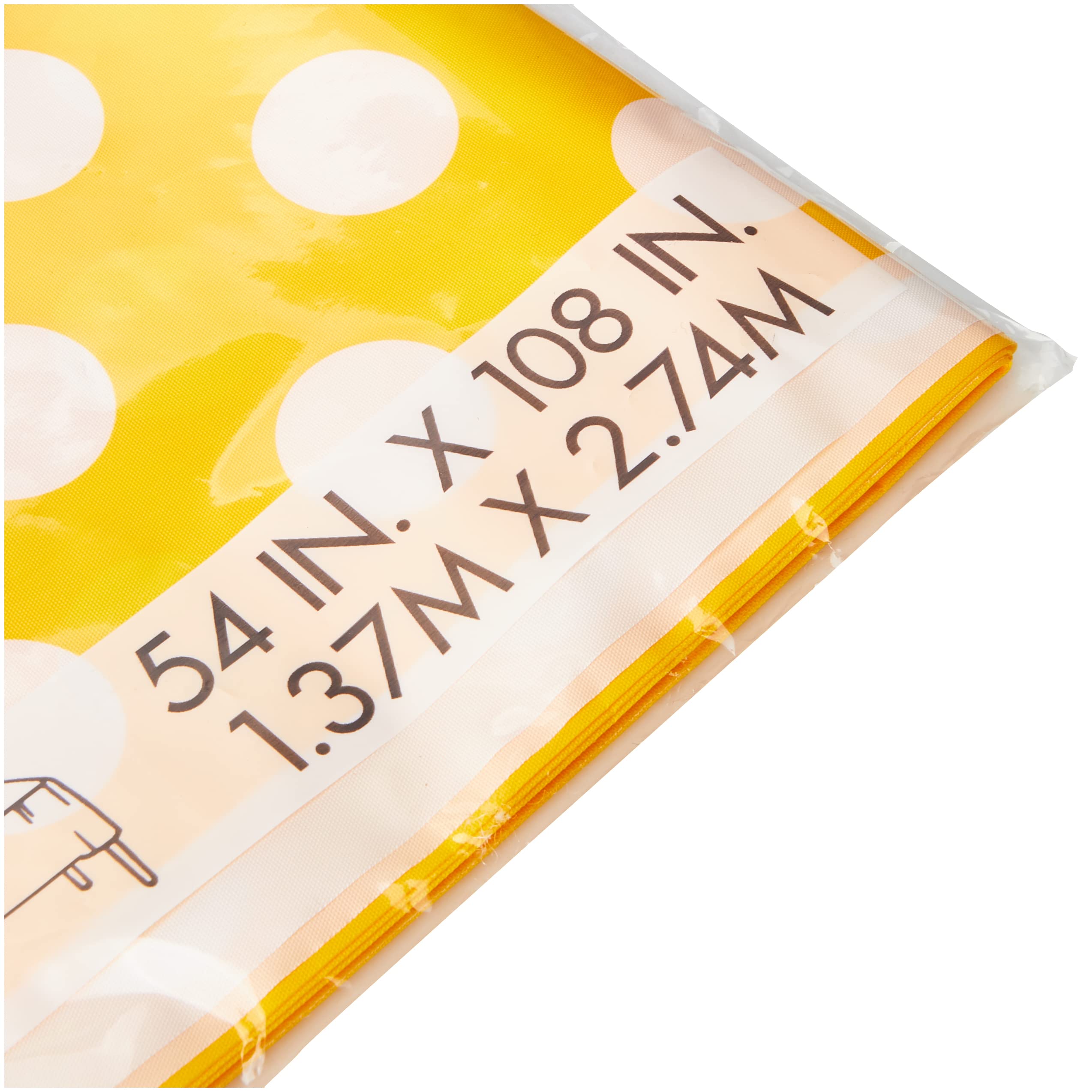 Polka Dot Plastic Tablecloth  108'' x 54''  Yellow