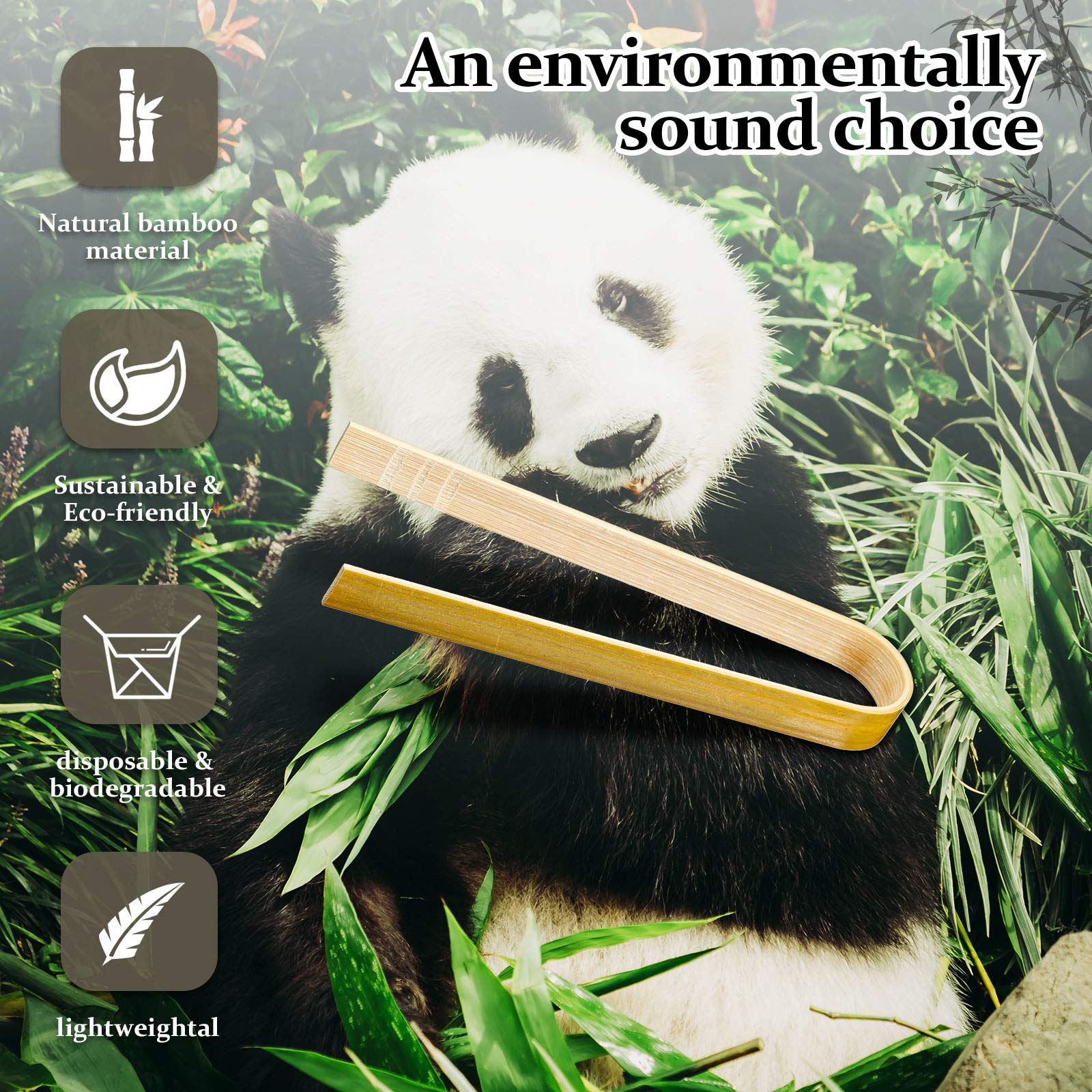 Patelai 90 Pieces Mini Bamboo Tongs Long Toast Tongs Disposable Wooden Cooking Tongs Bamboo Cooking Utensils For Cooking Toast B