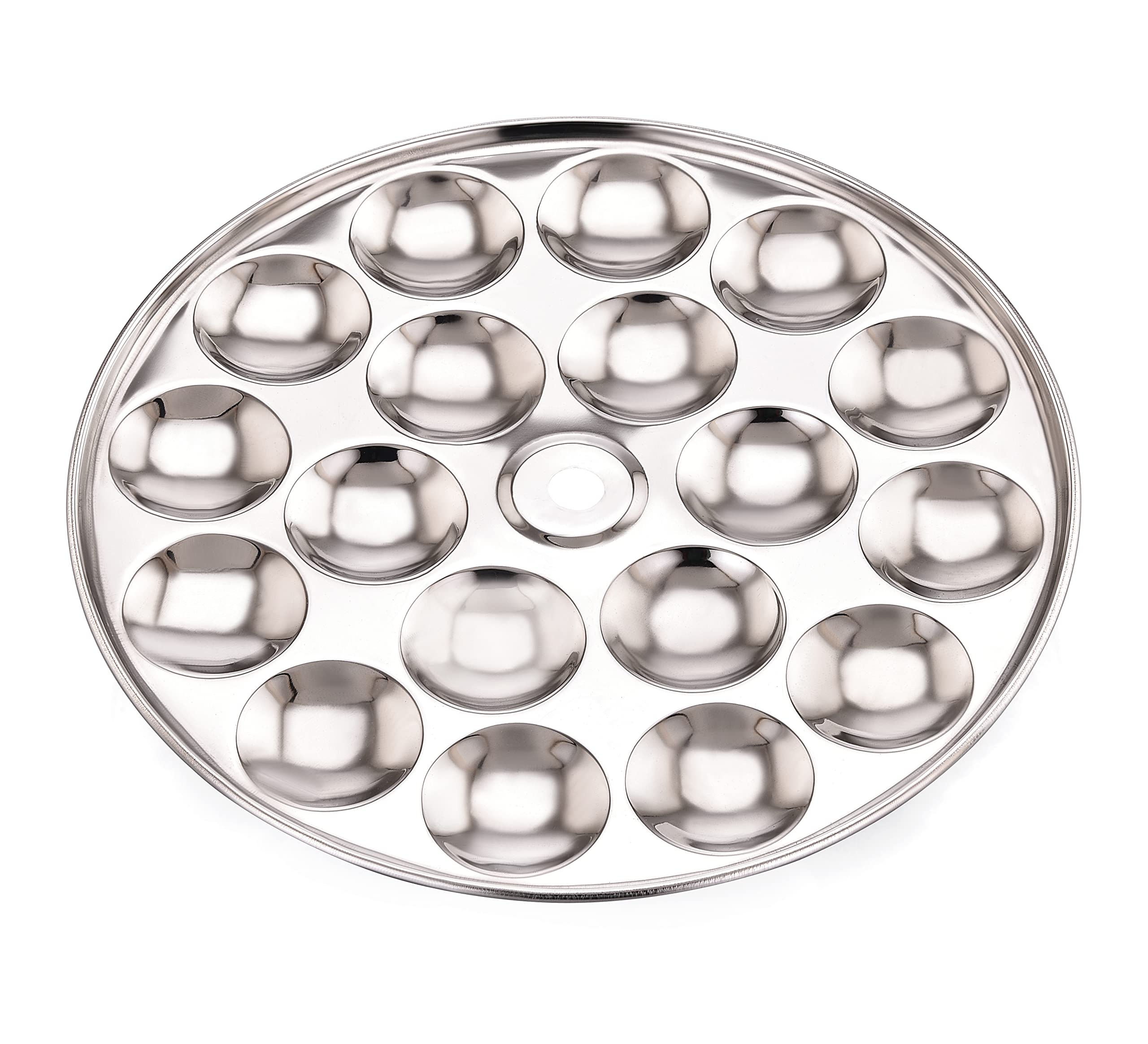Expresso Mini Idli Plate - Stainless Steel, Thick Gauge, 19.4 Cm, 1 Piece, Fits All Idli Makers & Cookers, Non-Stick, Perfectly 