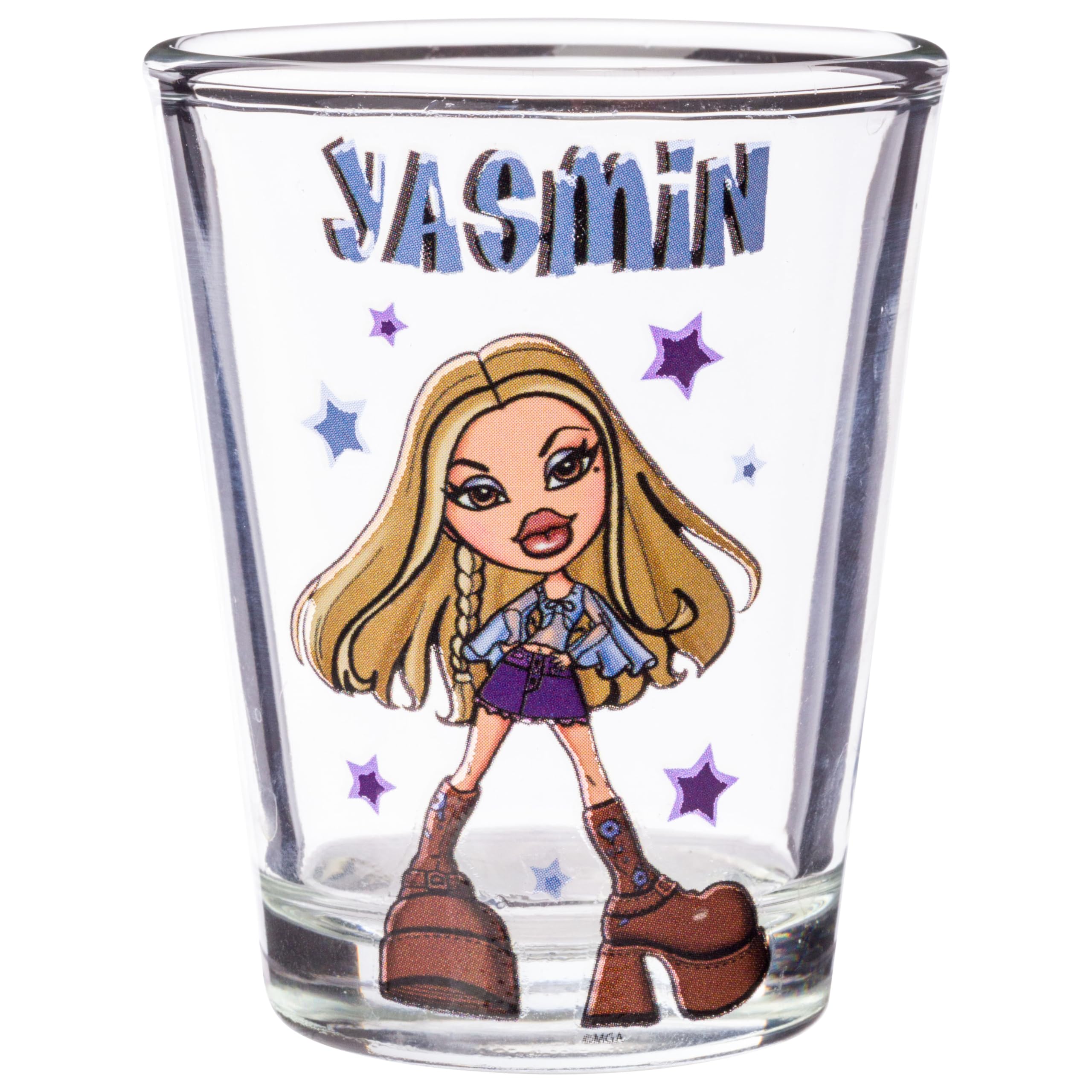Silver Buffalo Bratz Dolls Fashionista Stars Featuring Jade, Yasmin, Cloe, And Sasha 4 Pack Mini Glasses, 1.5 Ounces