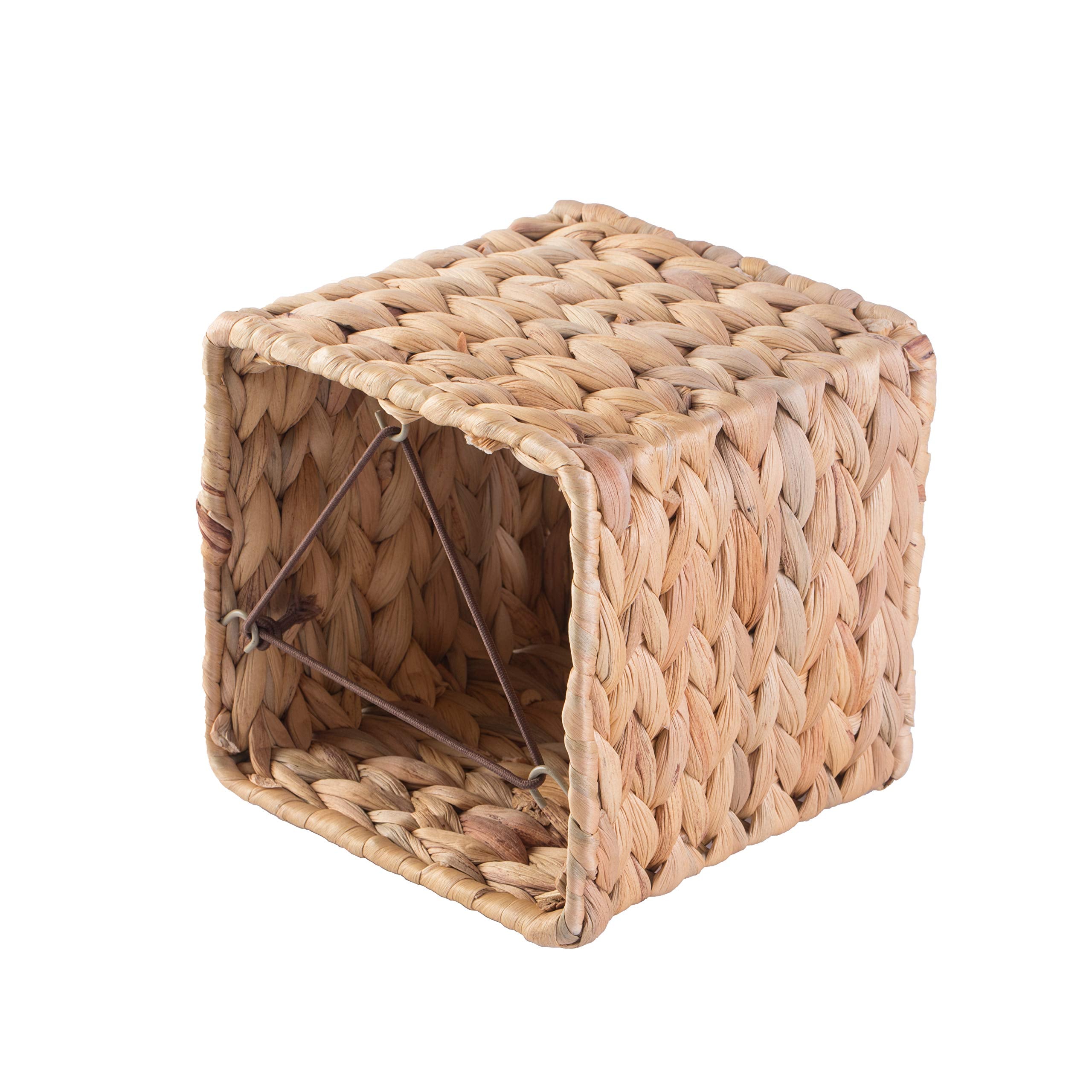 Vintiquewise Water Hyacinth Wicker Tissue Box Cover (Square)