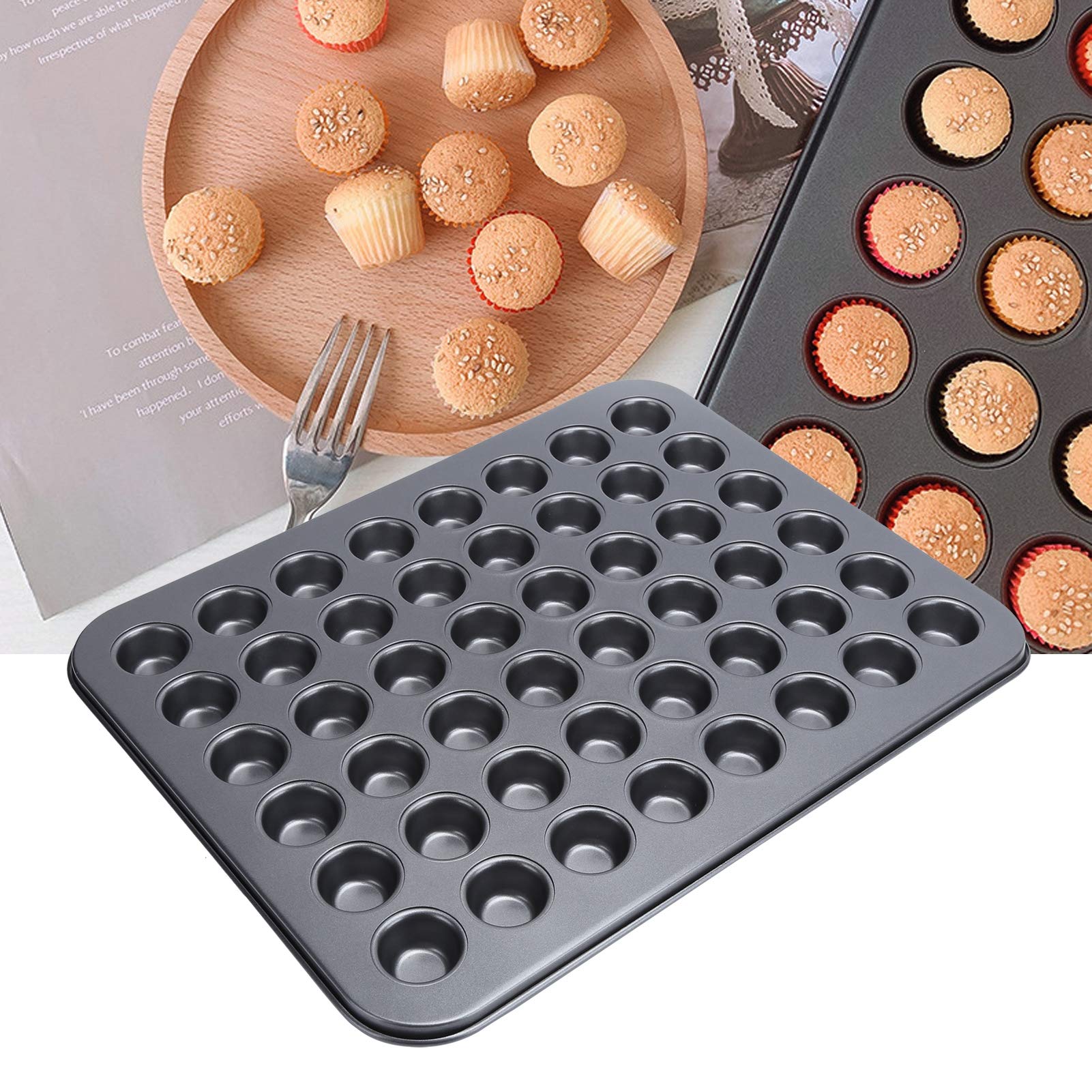 Fdit Bakeware Cupcake And Muffin Pan 48Cup Nonstick Mini Round Cupcake Pan Tray Baking Bakeware Cooking Accessory Make Complete