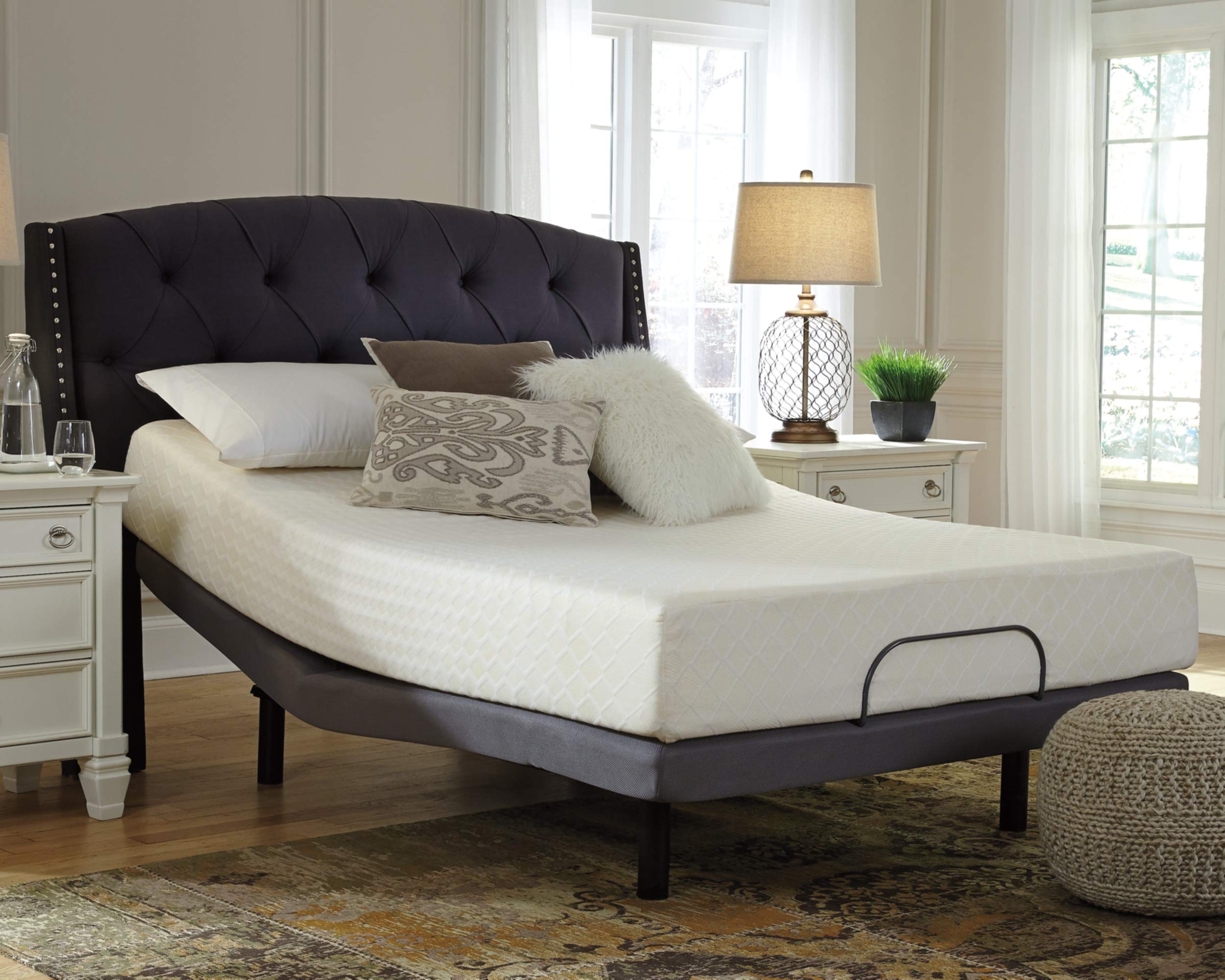 Signature Design by Ashley Full Size Chime 10 Inch Medium Firm Memory Foam Mattress with Green Tea & Charcoal Gel