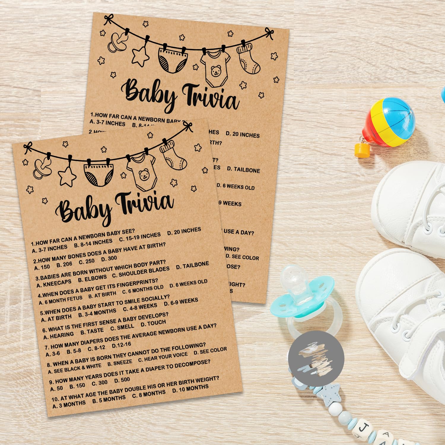 Misaidou Baby Shower Game, Baby Trivia Game Cards, Baby Shower Party Games Supplies & Activities, Party Activities Ideas Supplie