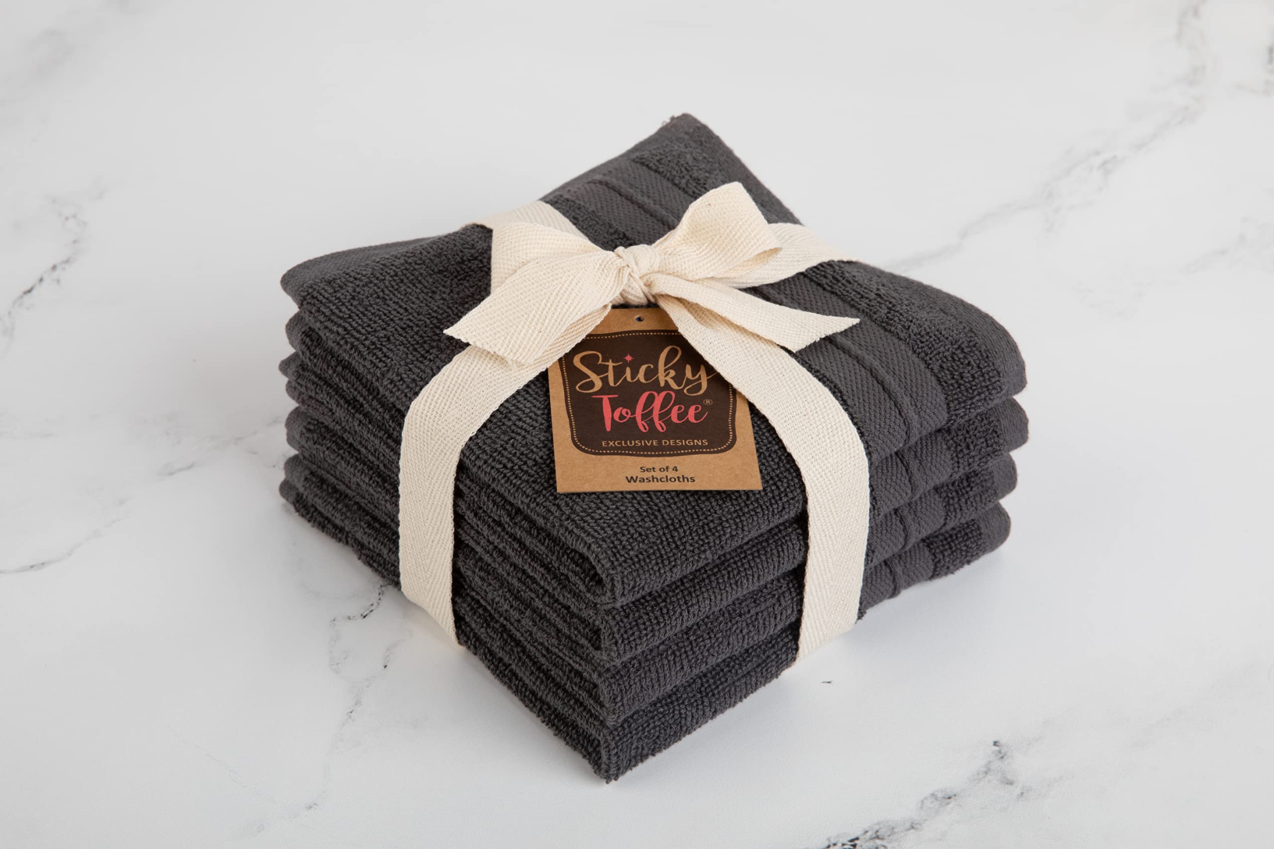 Washcloths Set 100% Cotton Gray, Oeko-Tex Terry Cotton, Soft And Absorbent Wash Cloths For Your Body, Face Towel For Washing Fac