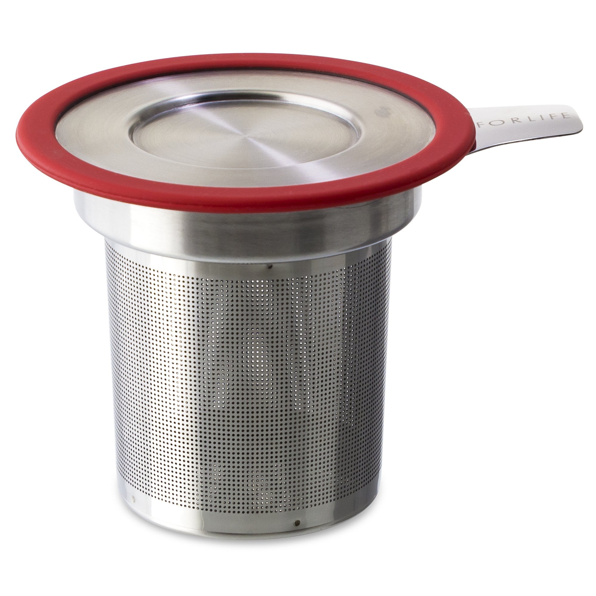 Forlife Brew-In-Mug Extra-Fine Tea Infuser With Lid, Red