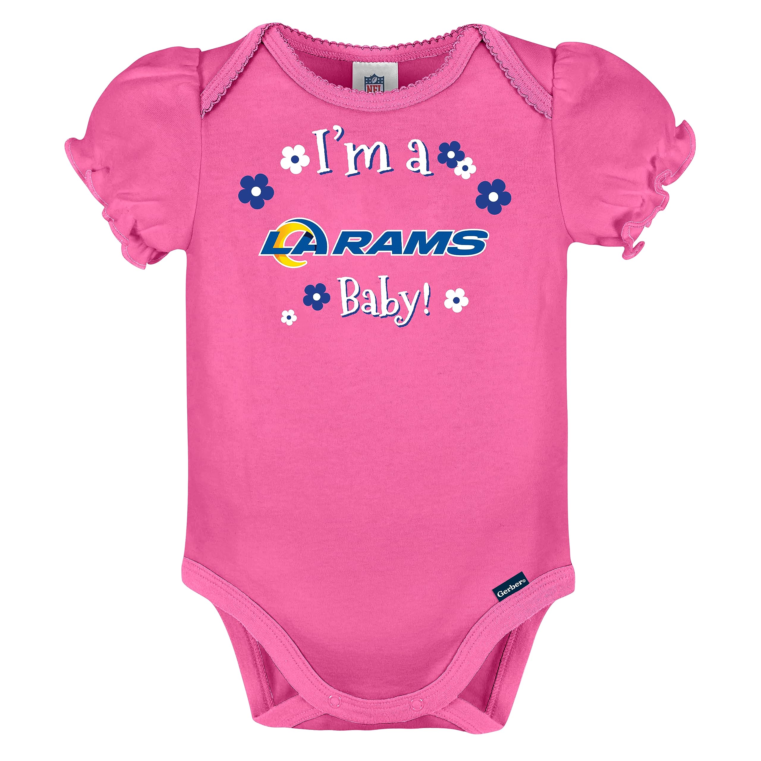 Nfl Los Angeles Rams 3 Pack Short Sleeve Bodysuit, Blue Los Angeles Rams New, 18 Months