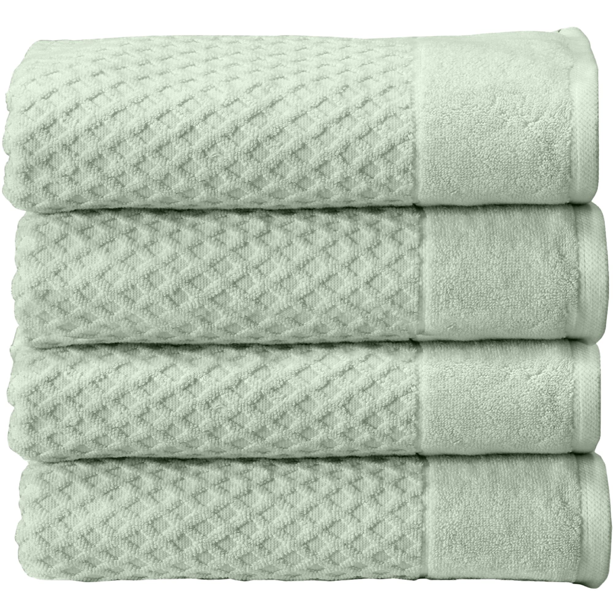 Great Bay Home 100% Cotton Green Bath Towel Set | 4 Soft Bath Towels (30 X 52 Inches) | Highly Absorbent, Quick Dry Bath Towels