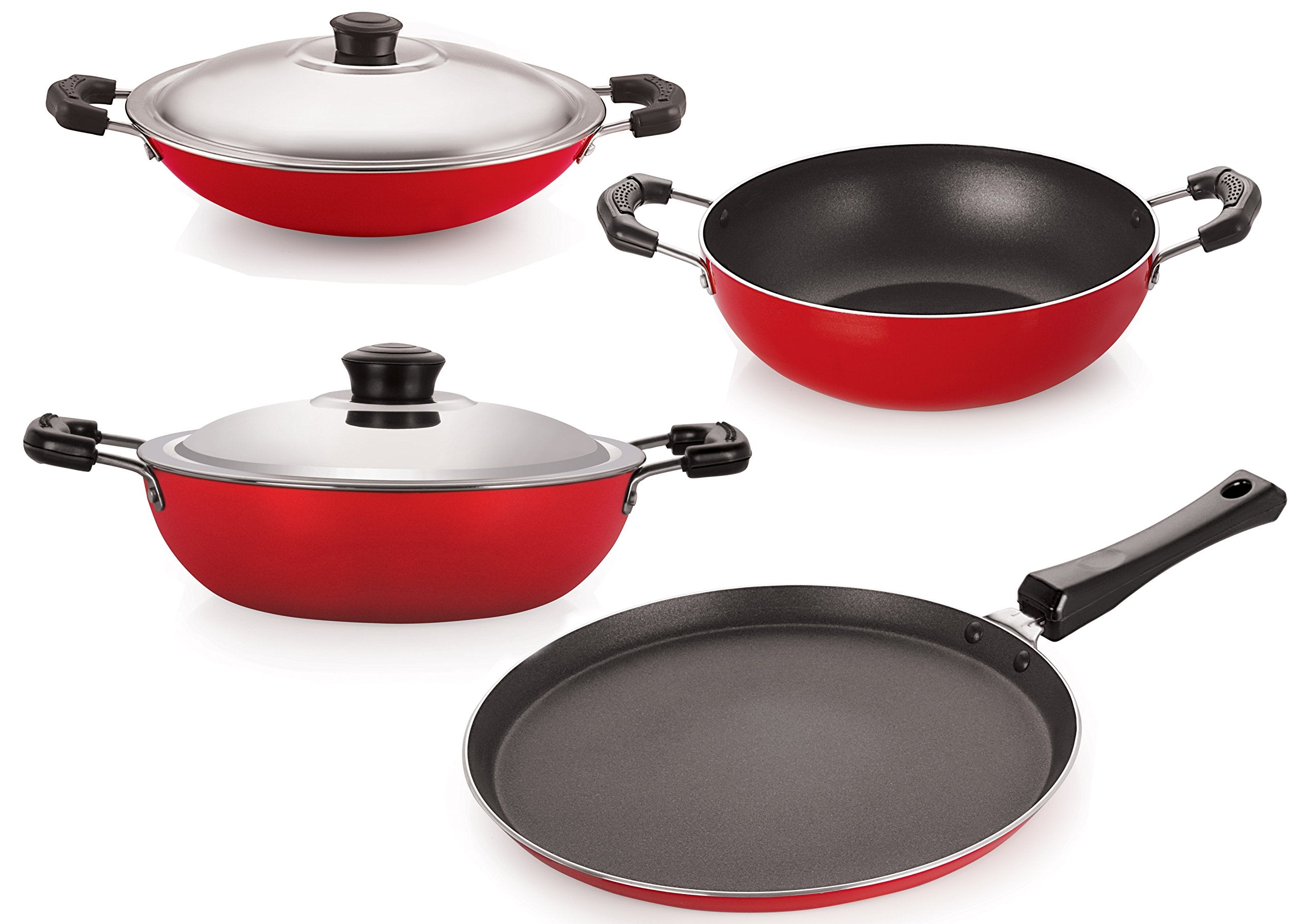 Nirlon NonStick Cookware Kitchen Cooking Utencil Combo Set, (26_Kd13_Dkdb_Ch_Ft10),Heat Resistance