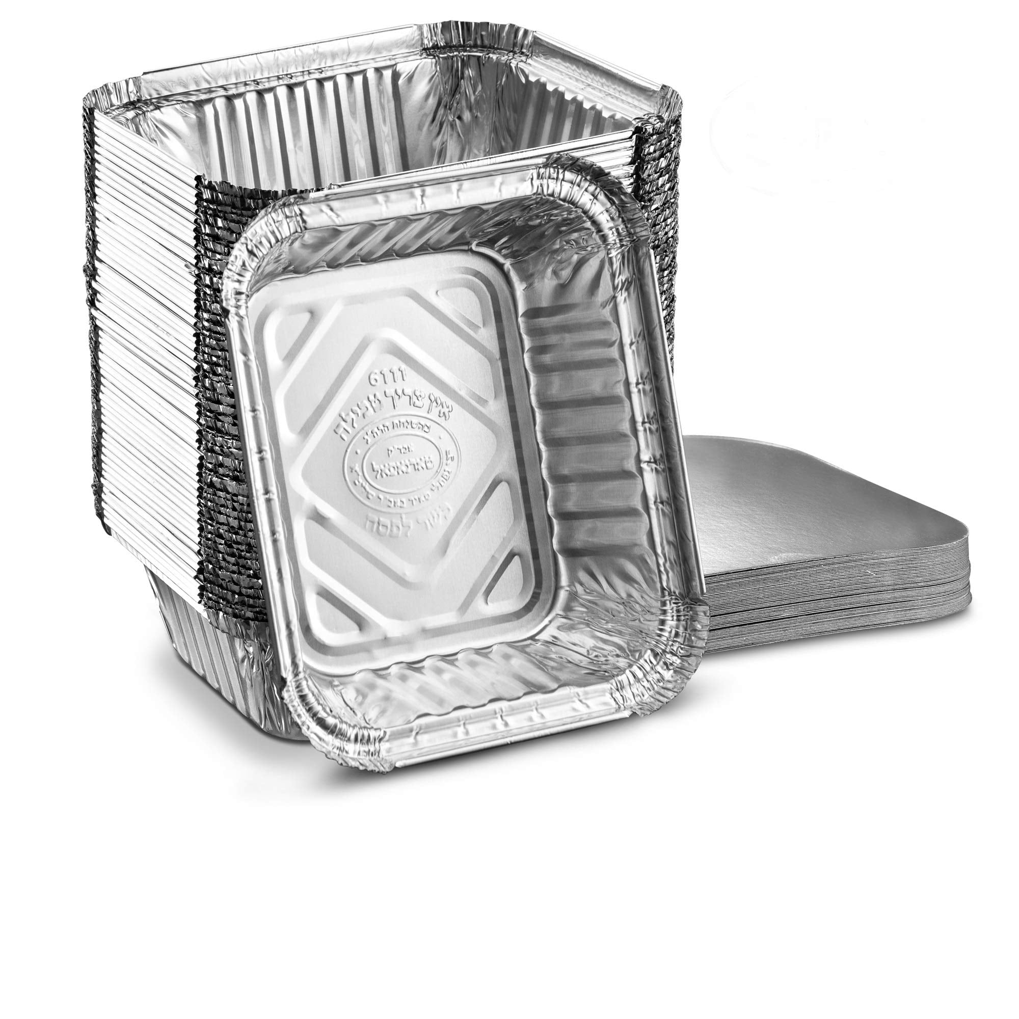 Propack Disposable Aluminum Foil Pans, Board Lids, 1 lb Oblong, 50 Pack