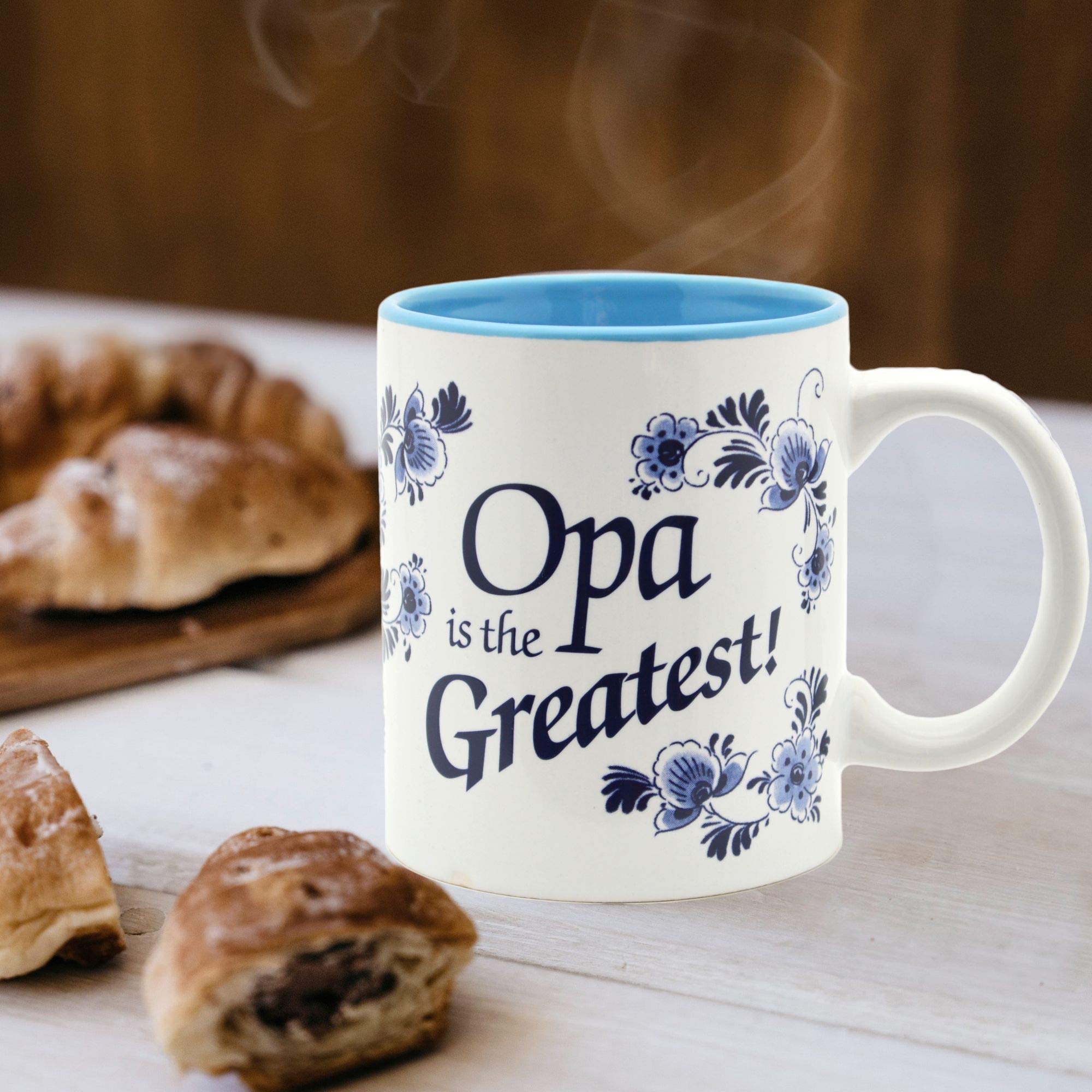Essence of Europe Gifts 12 oz | Opa is the Greatest Blue Ceramic Coffee Mug Gift For German or Dutch Grandpa by E.H.G