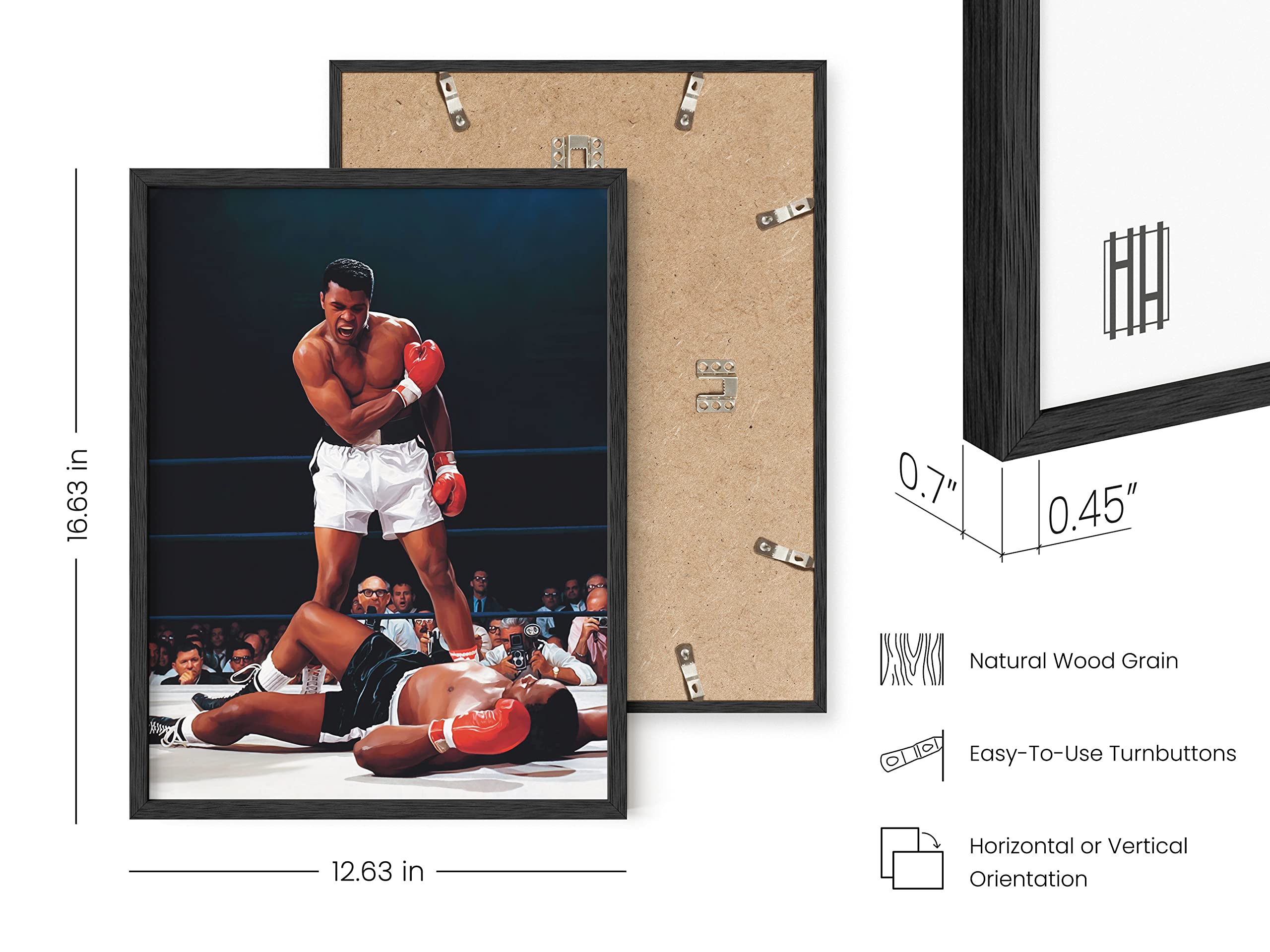 Haus And Hues Muhammad Ali Poster - Muhammad Ali Wall Art In Ring Boxing Poster, Sports Poster, Gym Poster, Black History Pictur