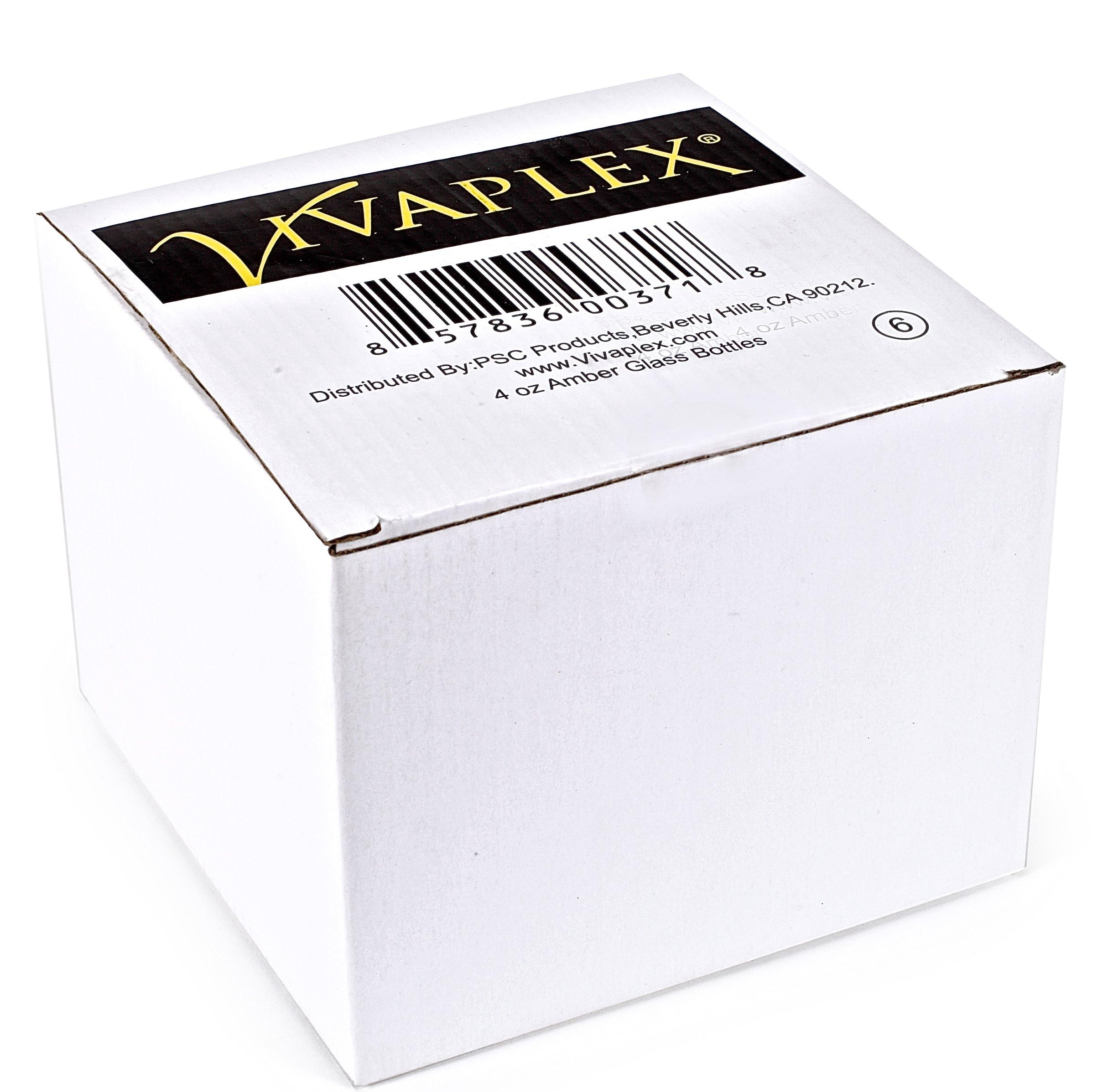 Vivaplex 6  Amber  4 oz Glass Bottles  with Black Fine Mist Sprayers