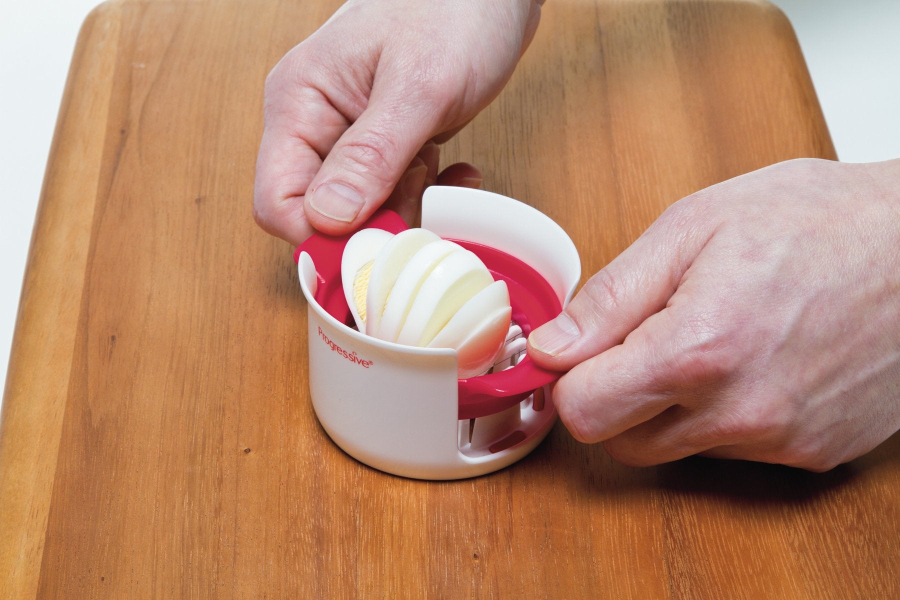 Prepworks Compact Egg Slicer, 4.13x3.50x2.25 inches, White/Red/Yellow, Model 393691