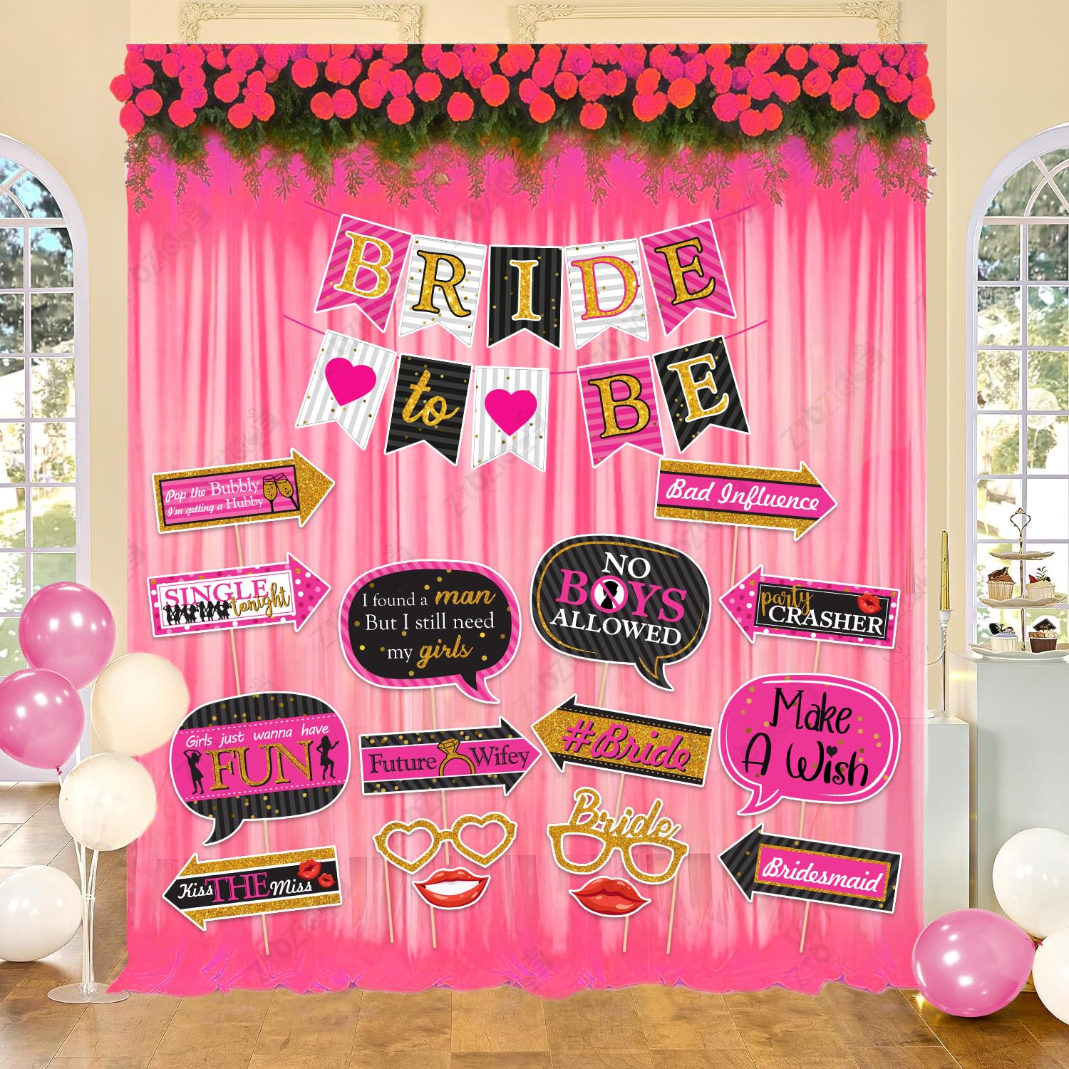 Zyozique Bride To Be Decoration Combo Kit | Bridal Shower & Bachelorette Party Decorations Combo  Bride To Be Paper Banner, Pho