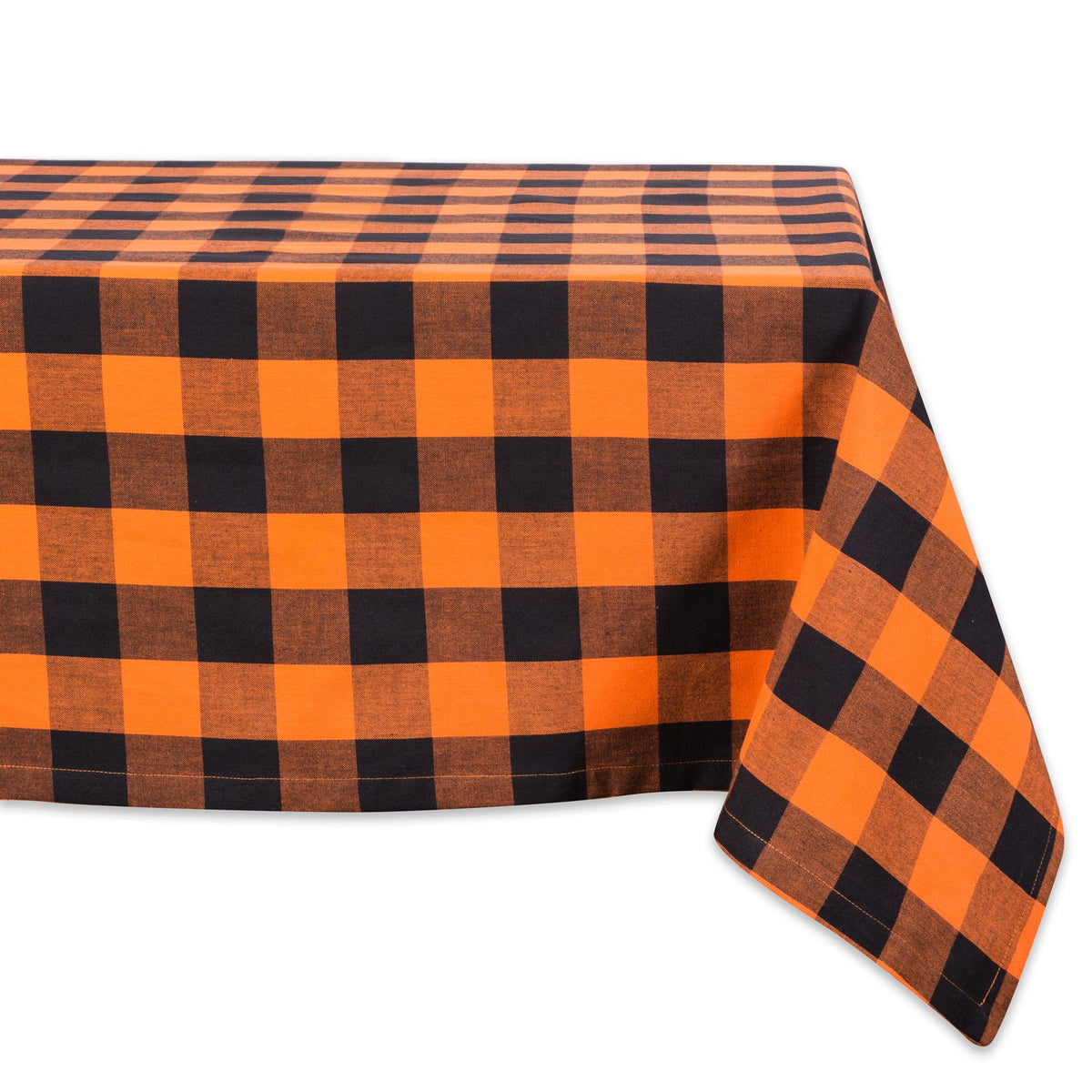 Dii Buffalo Check Collection, Classic Farmhouse Tablecloth, Tablecloth, 60X104, Orange & Black