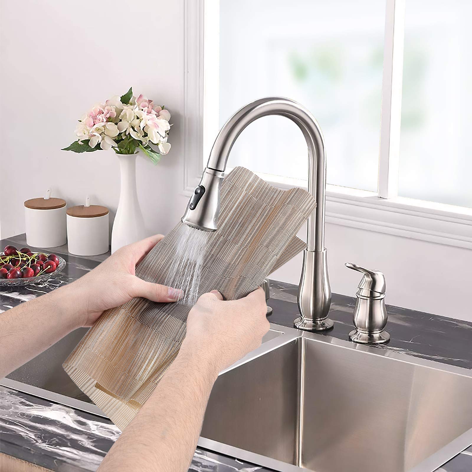 Aofmee Placemats, Placemats Set Of 6, Heat Resistant Place Mats, Washable Pvc Table Mats, Woven Vinyl Plastic Placemats For Dini