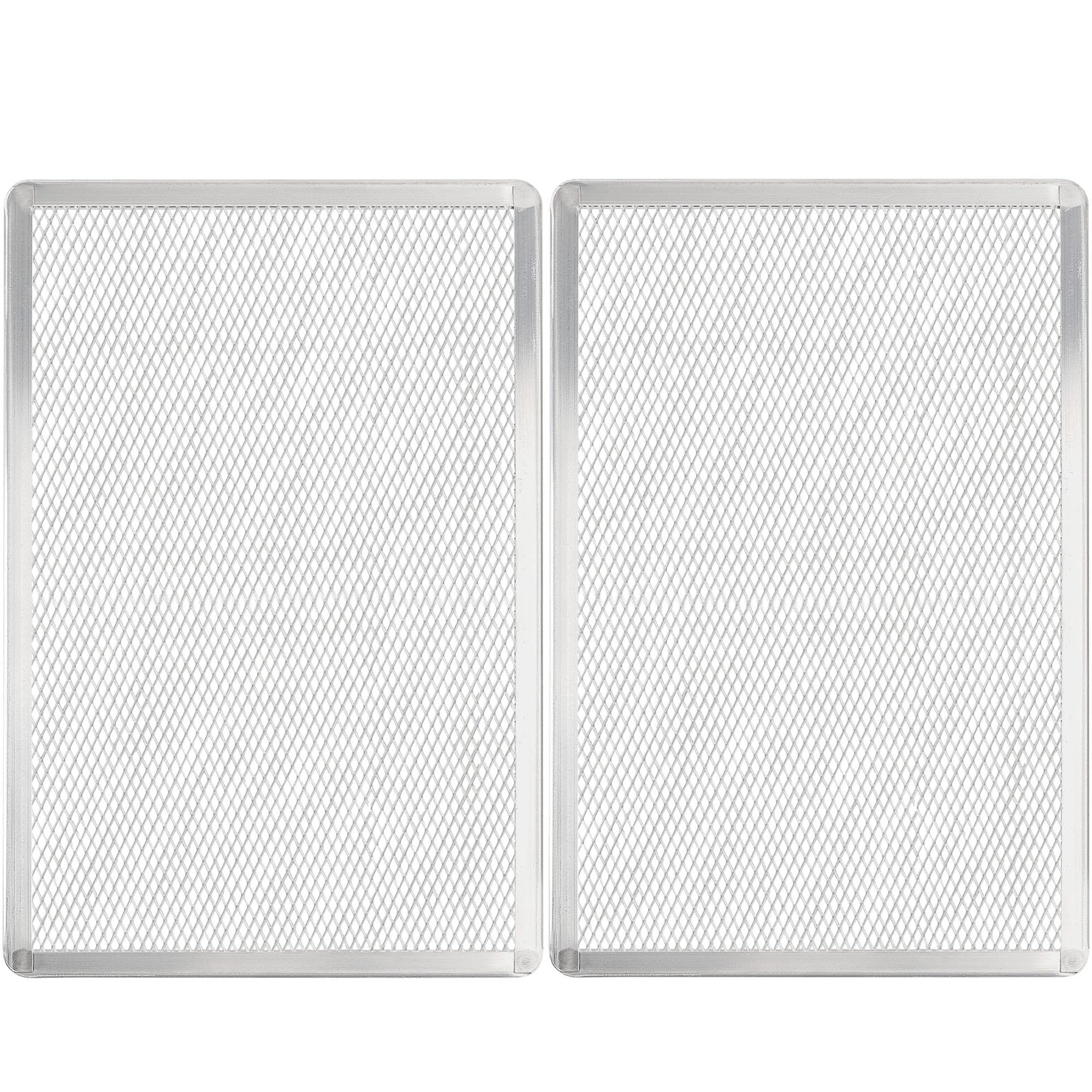 SHANGPEIXUAN Pizza Screen 11 x 16 Inch 2 Pack Rectangular Aluminum Pizza Pan RestaurantGrade Flatbread Screen Pizza Crisper Pan