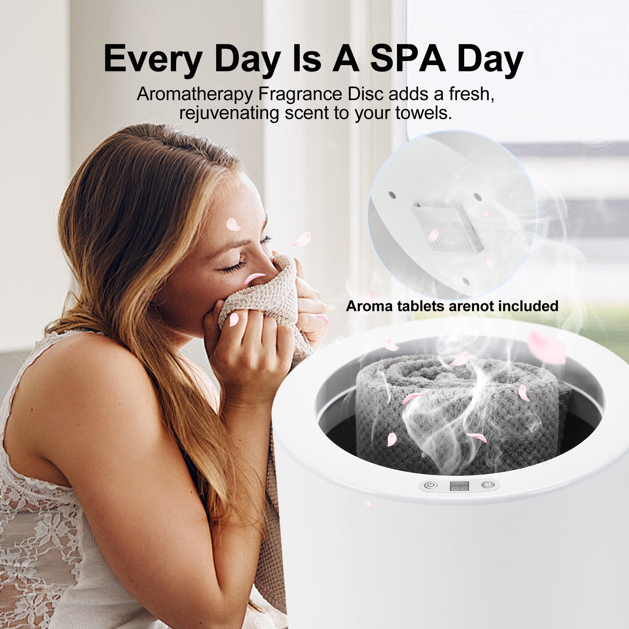Towel Warmer, Towel Warmer For Bathroom With Aroma Tray,Luxury Towel Warmer Bucket,Auto Shut Off,Adjustable Timer 15/30/45/60, F