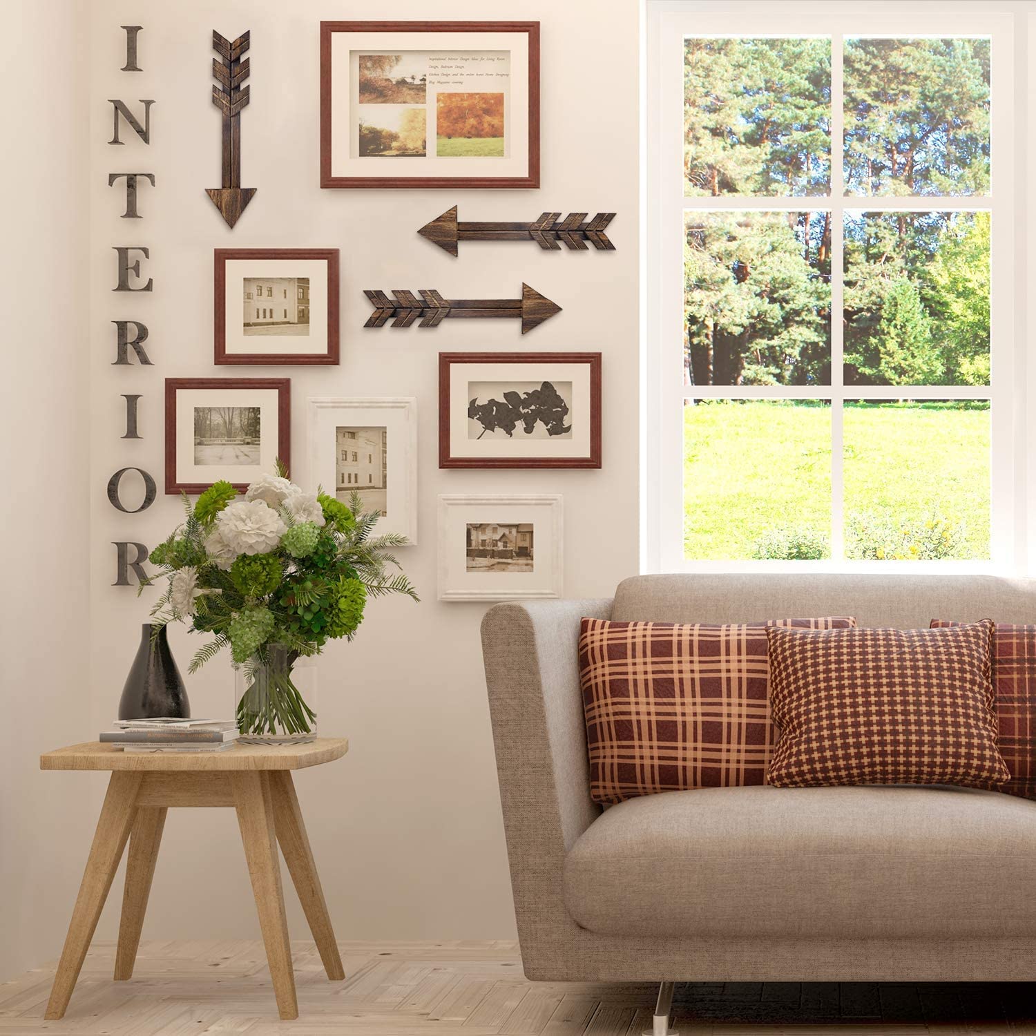 Universal Arts 3 Pcs Wooden Arrow Wall Decor, Arrow Sign For Farmhouse Home Wedding Party Wall Hanging Decoration