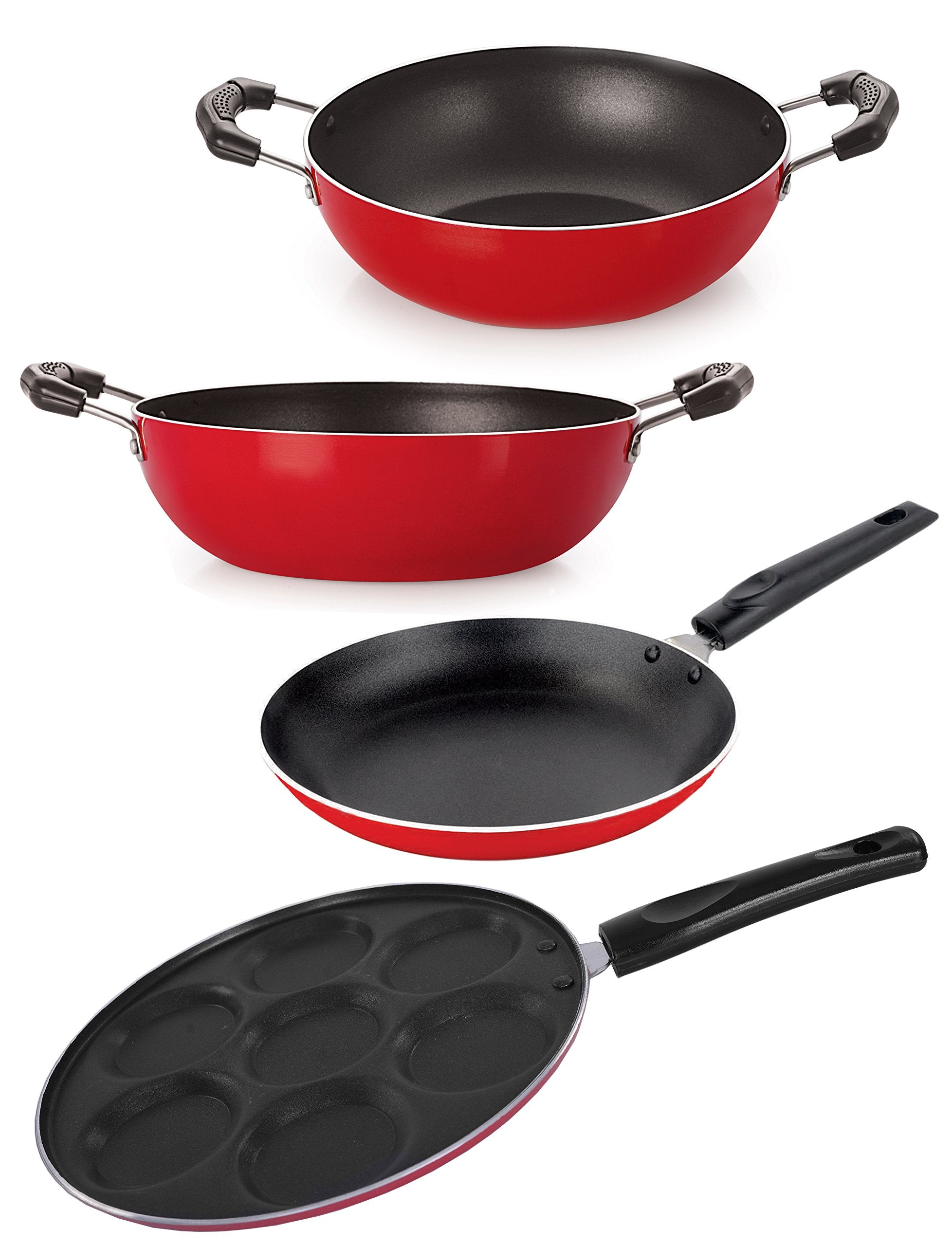 Nirlon NonStick Cooking Pots And Pans Aluminium Cookware Set 4Pieces