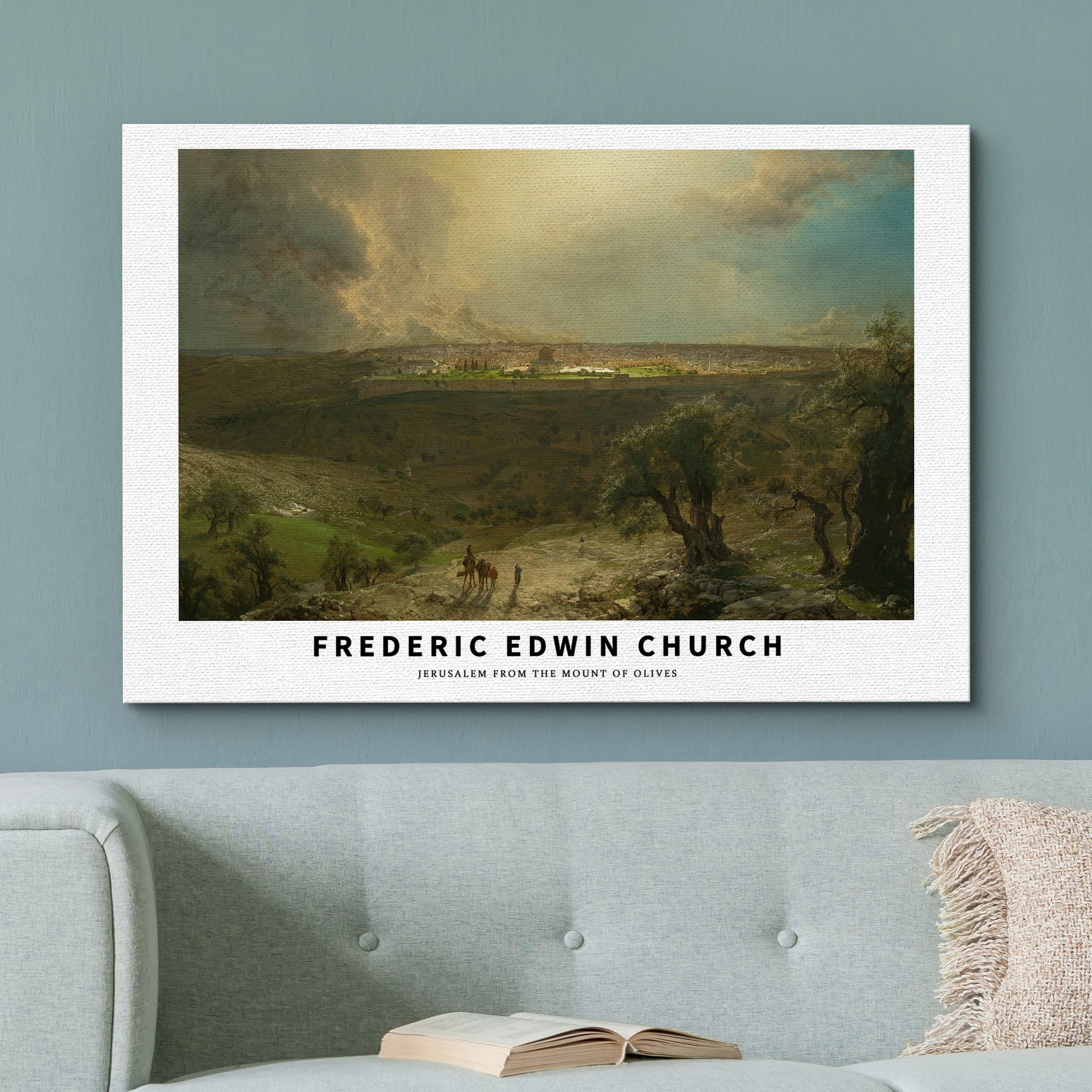 Wall26 Canvas Print Wall Art Jerusalem From Mount Of Olives By Church Historic Classical Illustrations Fine Art Decorative Vinta