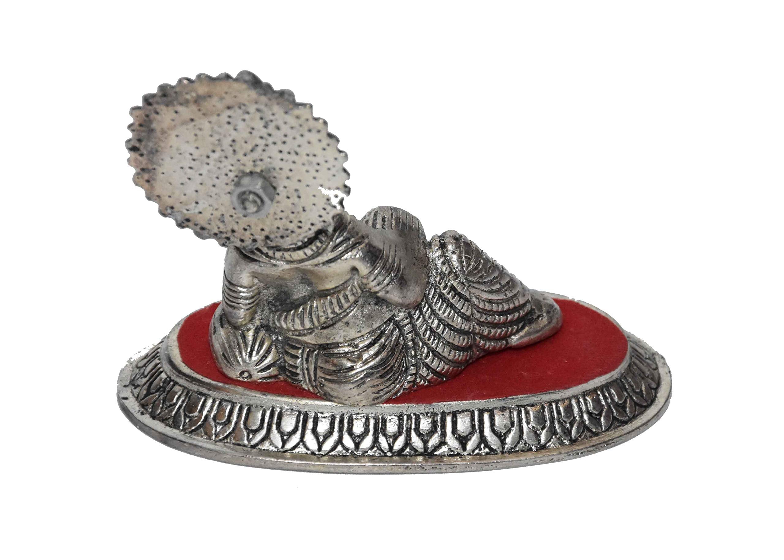 Lavanaya Silver -Lord Ganesha Idol Ganpati Idol Showpiece | Statue (10 Cm x 11 Cm x 11 Cm, Silver Plated) (Silver, 22x20x12 CM)