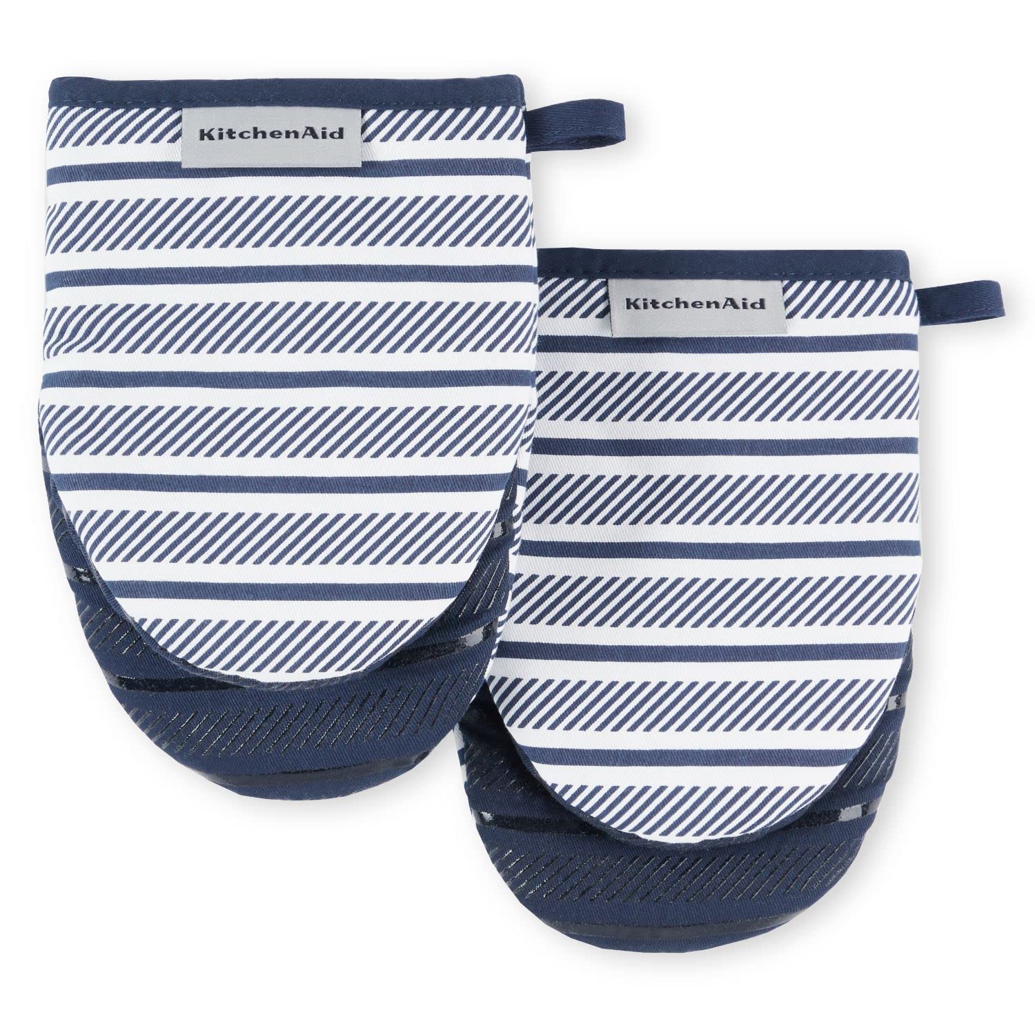 KitchenAid Albany Mini Oven Mitt 2-Pack Set, Ink Blue, 5.5x8
