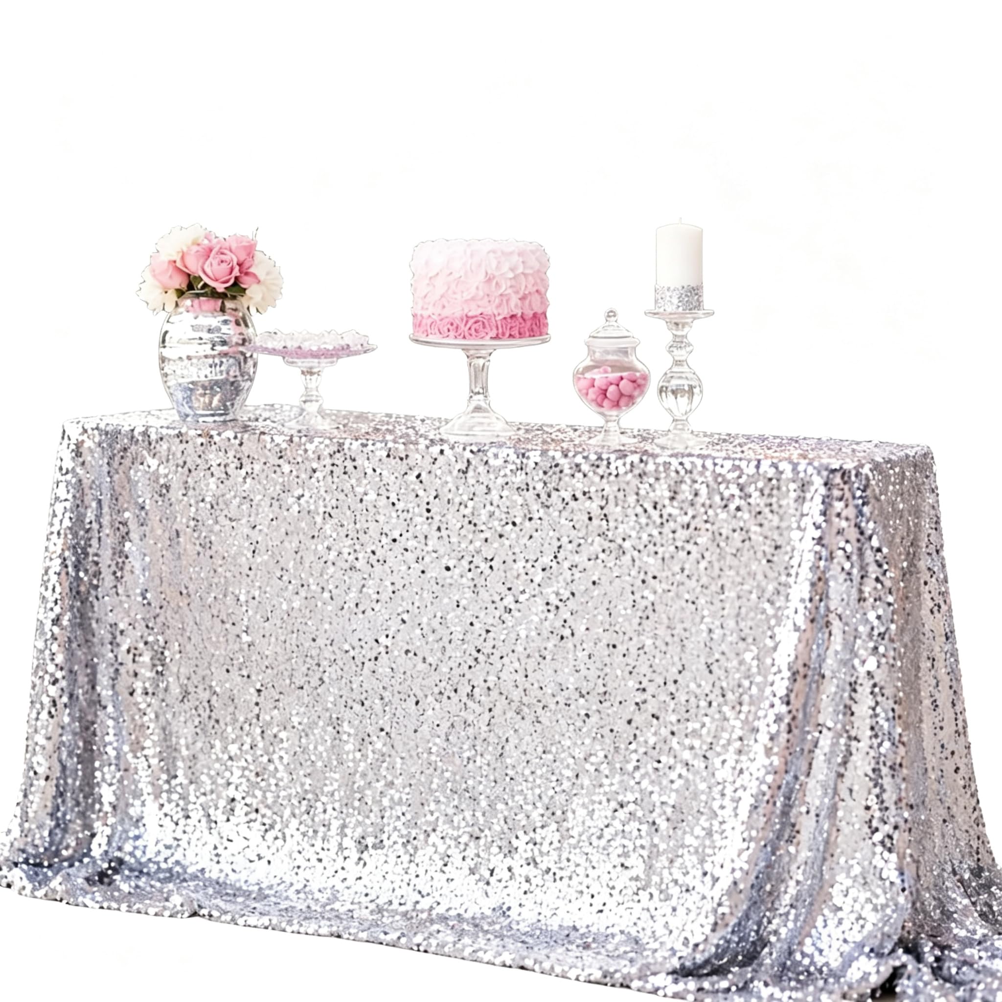 60*102 : New Sale!select Your Sale~60*102silver Sequin Tablecloth,sparkle, Party~m1020 (60*102)