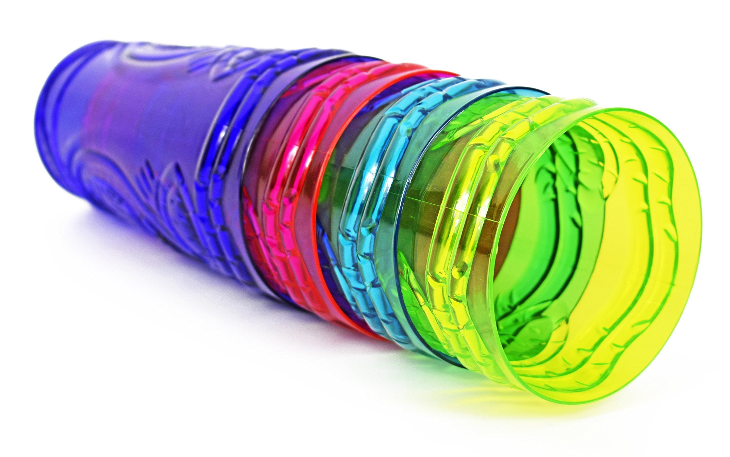Black Duck Brand Tiki Cups Set of 4, 18 oz BPA-Free Drinkware, Bright Colors: Purple, Neon Green, Bright Blue, Hot Pink