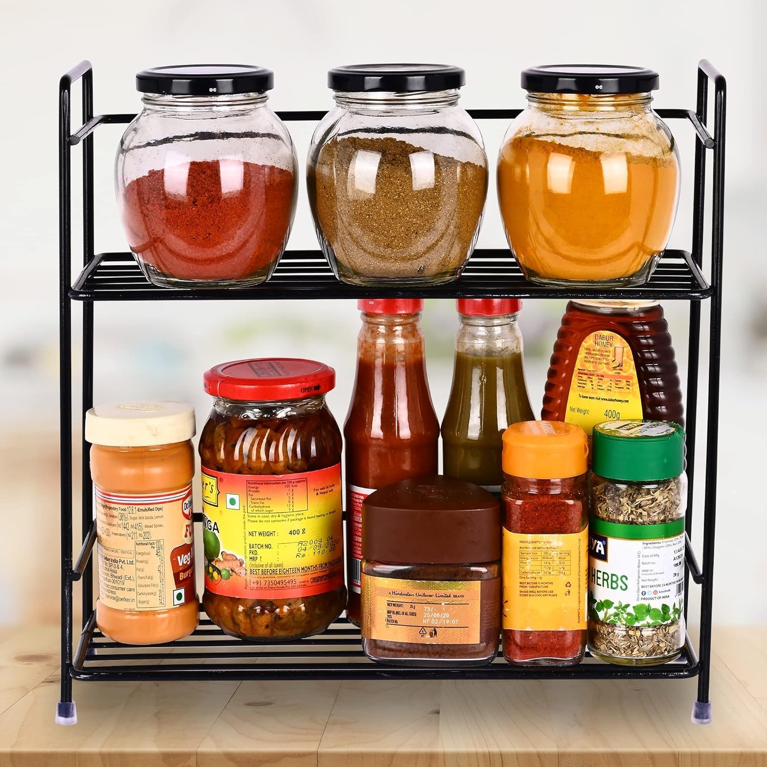 Appeasy Storage Rack (Spice Rack Black)