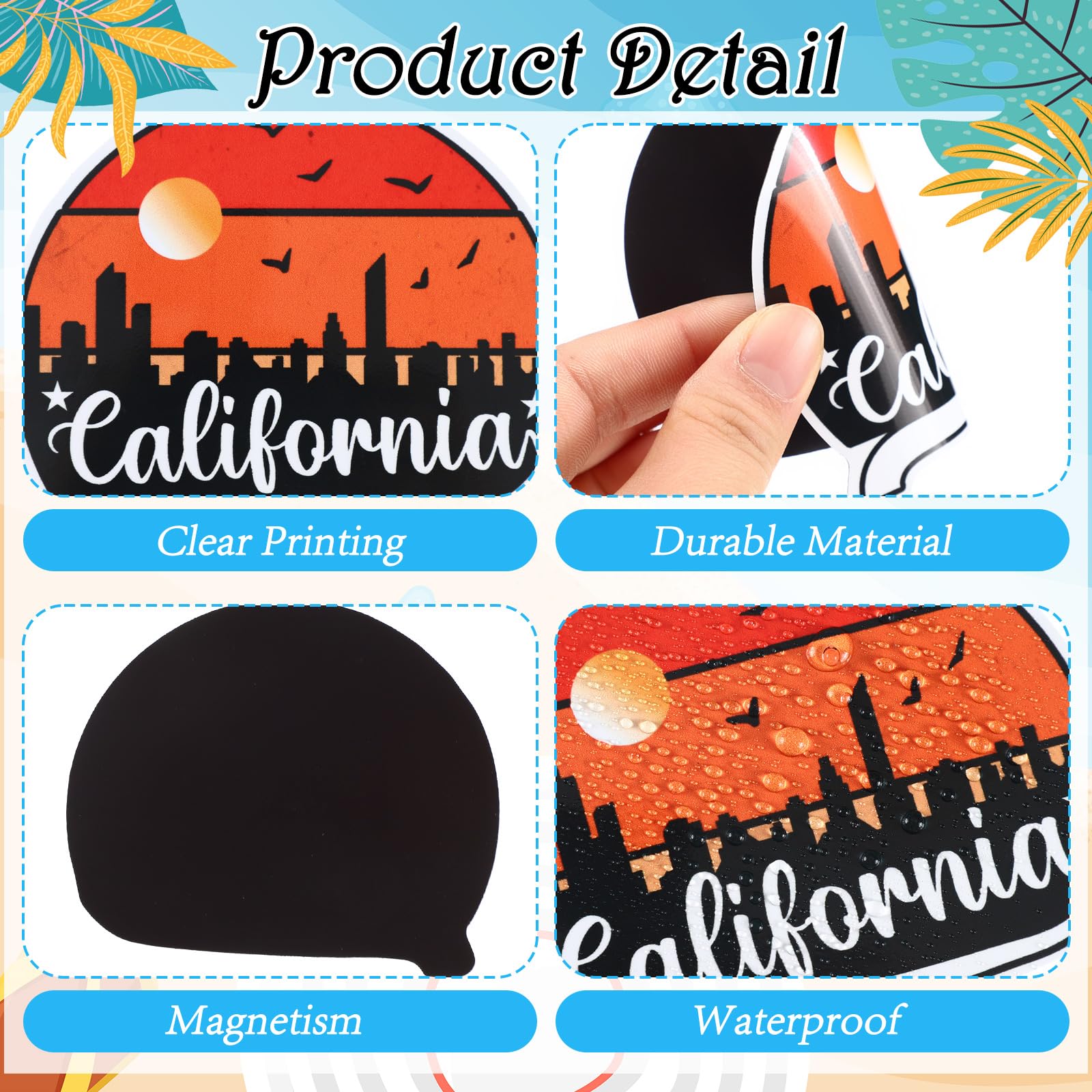 Fabbay 25 Pcs Los Angeles Fridge Magnet Magnetic Refrigerator Stickers Los Angeles California Souvenirs Gifts Refrigerator Magne