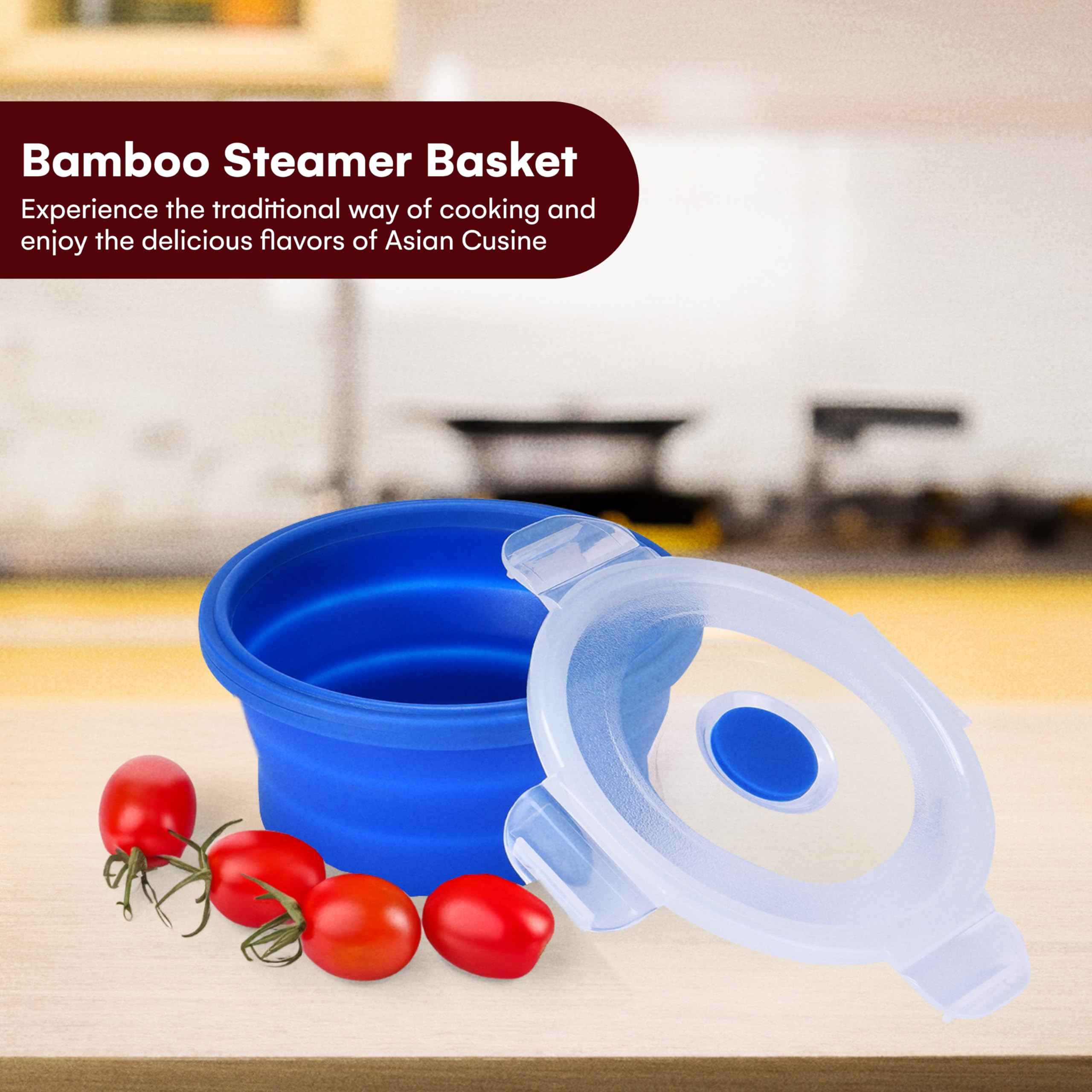 Collapsible Food Storage Containers With Lids - Silicone Bowls With Airtight Lid For Kitchen, Camping, Hiking - Bpa Free, Microw
