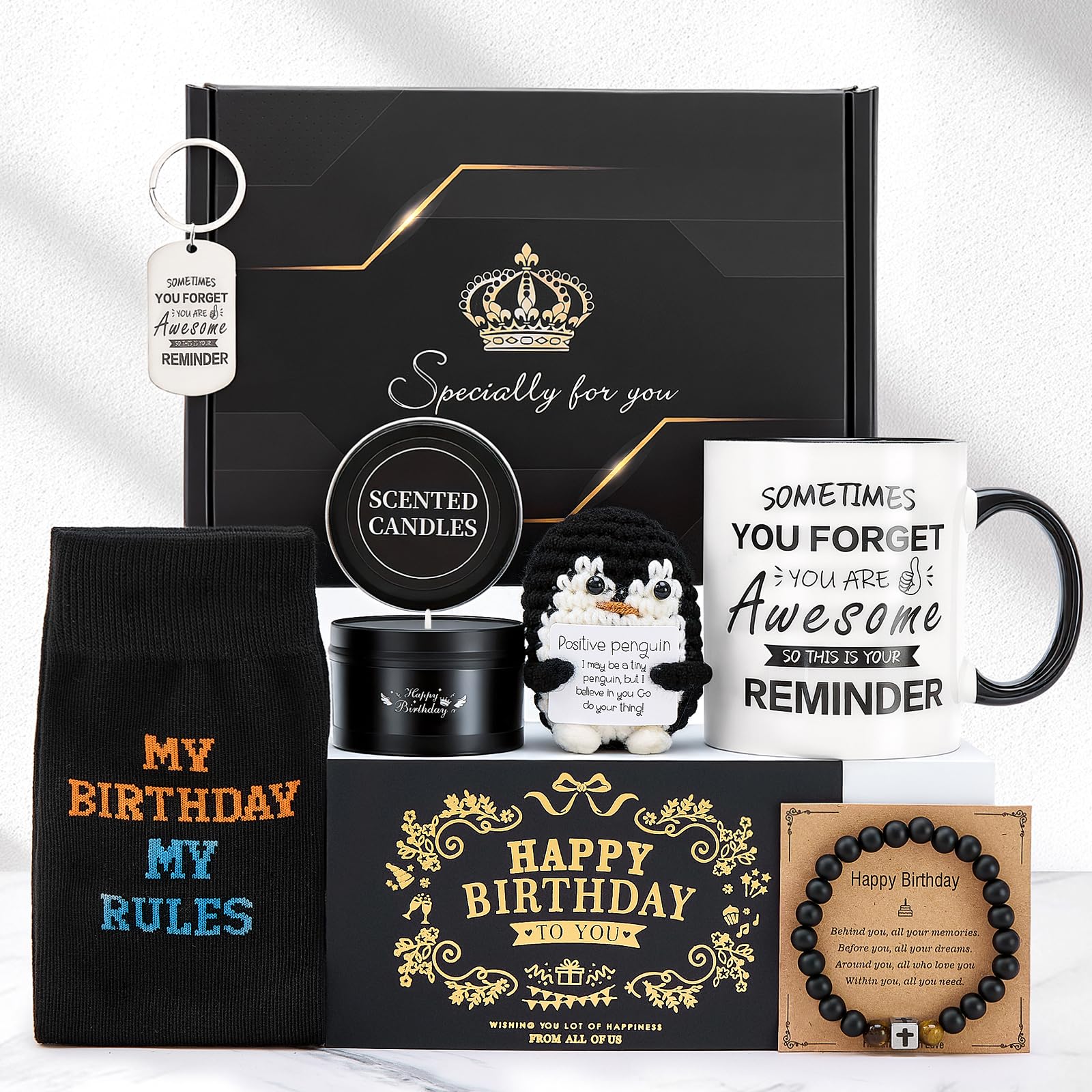 Birthday Gifts for Men Set Man Birthday Present Basket for Dad Boyfriend