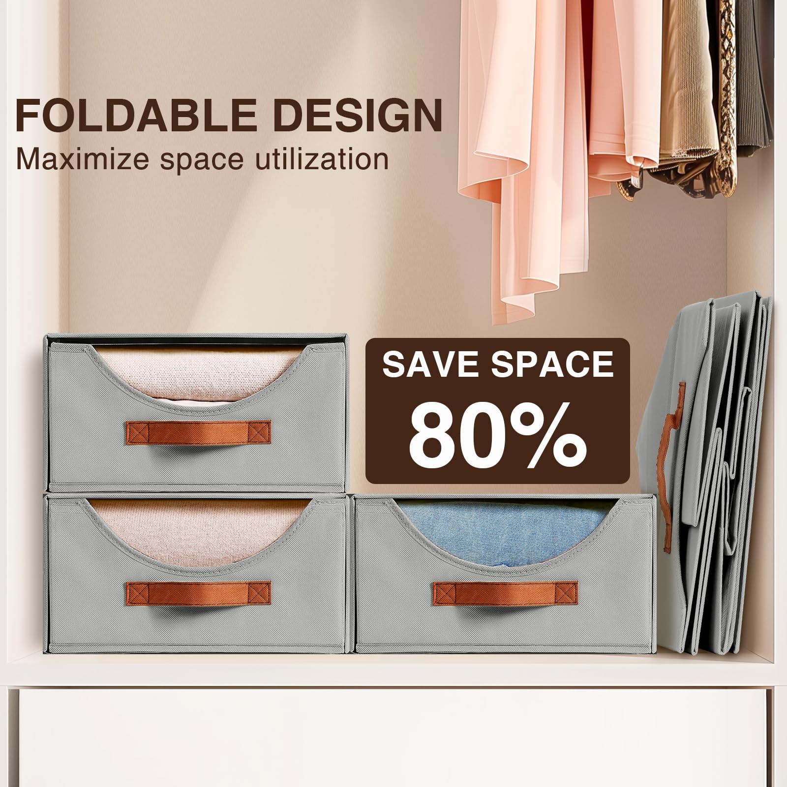 Homsorout Closet Organizers and Storage - Large Stackable Storage Bins ...