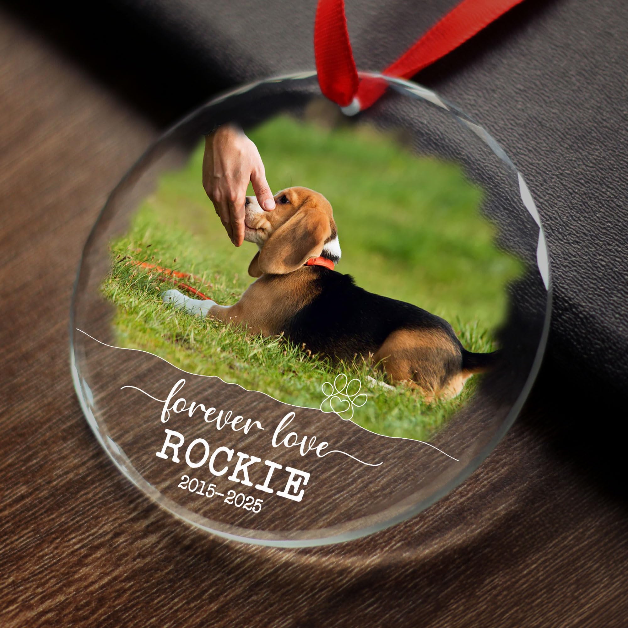 Dog Memorial Ornaments for Christmas Tree 2025 - Personalized Pet Loss Remembrance Gifts - Dog Photo Ornament - Pet Sympathy, in