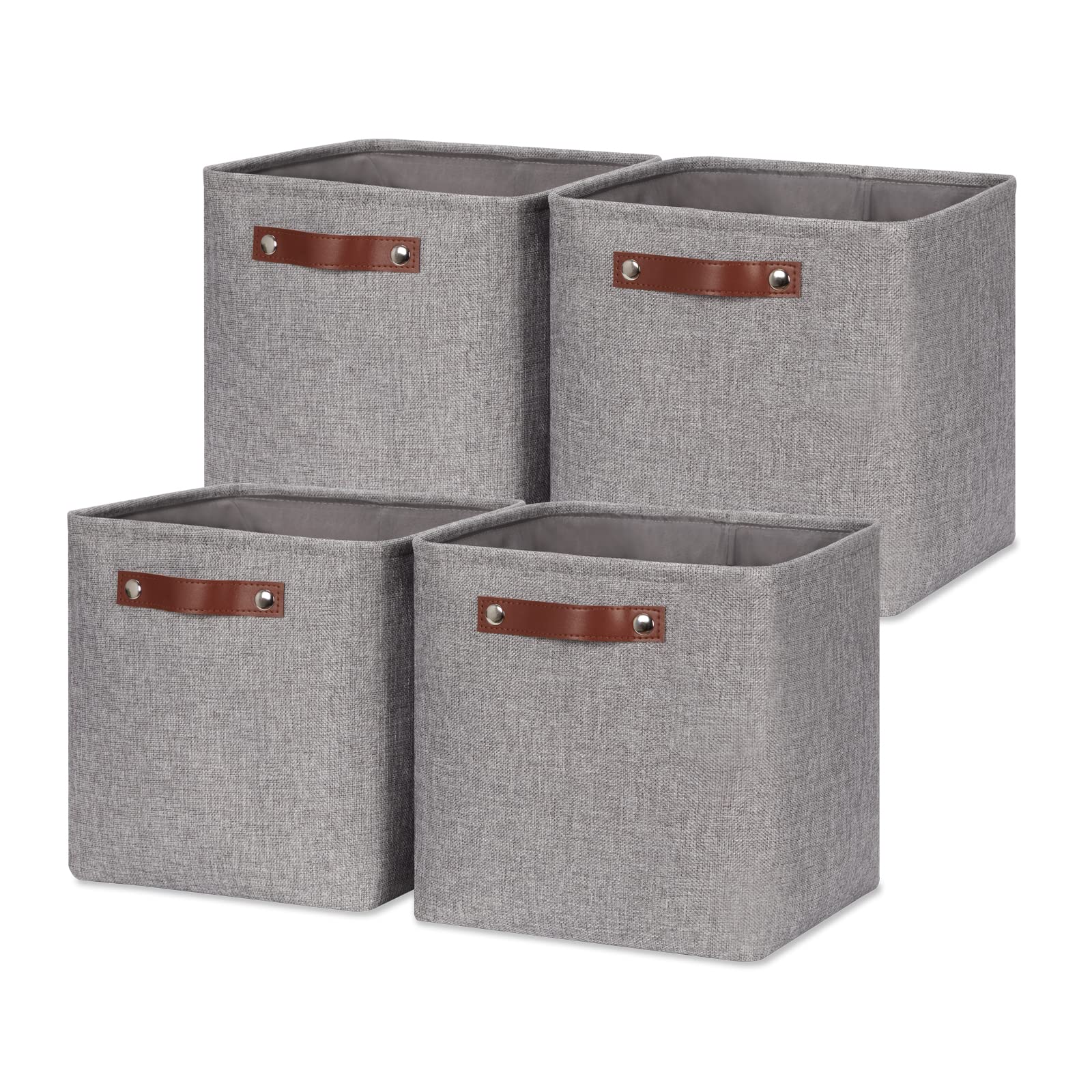 Hnzige Collapsible Storage Basket,(4Pack) Cube Storage Baskets For Organizing Shelves,Fabric Baskets For Storage,11X11 Storage B