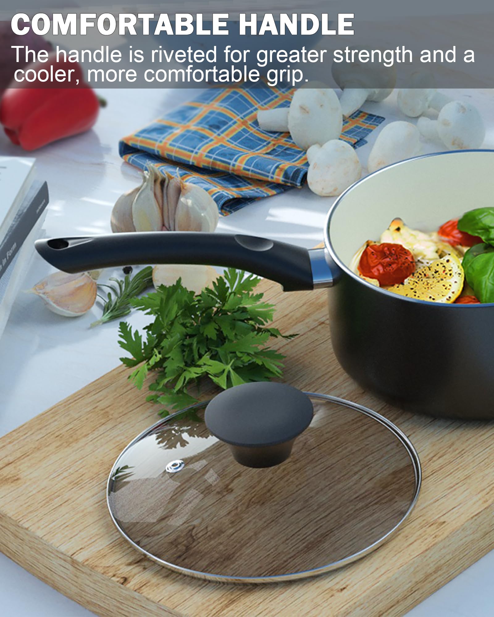 Cook N Home Pots And Pans Set Nonstick, 10 Piece Ceramic Cookware Sets, Kitchen Non Stick Cooking Set With Saucepans, Frying Pan