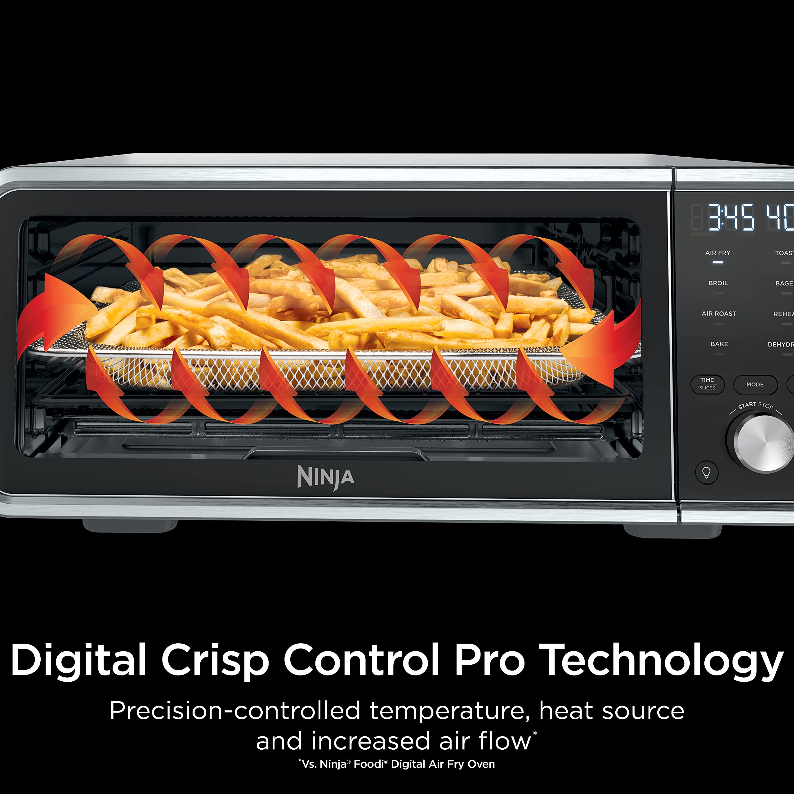 Ninja Sp201 Digital Air Fry Pro Countertop 8-In-1 Oven With Extended Height, Xl Capacity, Flip Up & Away Capability For Storage
