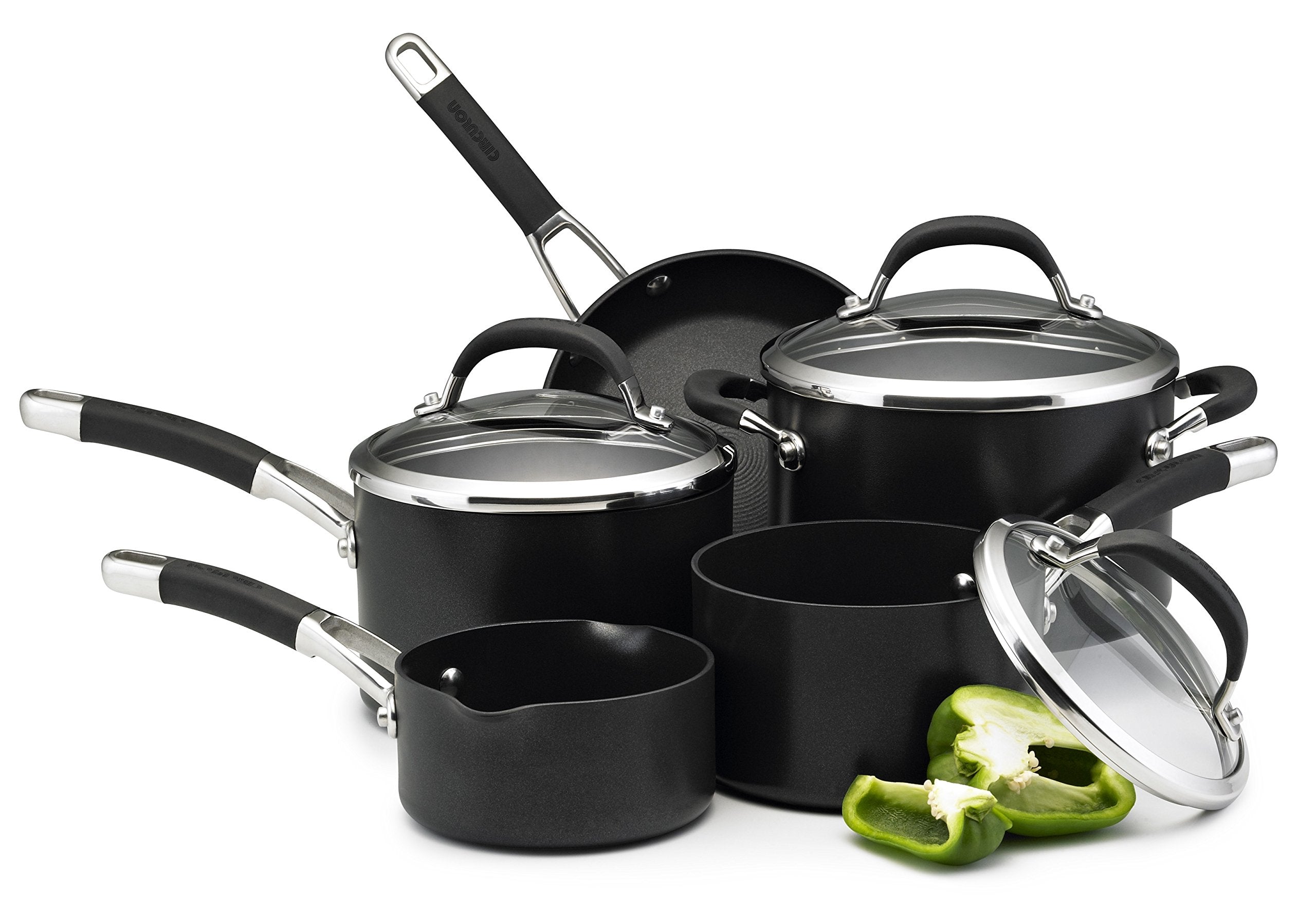 Circulon Premier Professional Hard Anodised Cookware Set, Black  5 Piece