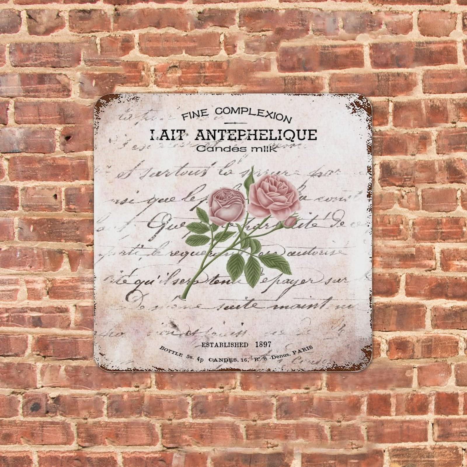 French Bouquet Pink Quote Retro Tin Sign Metal Tin Sign Metal Tin Retro Sign Vintage Flowers Art Print Vintage Art Poster Plaque